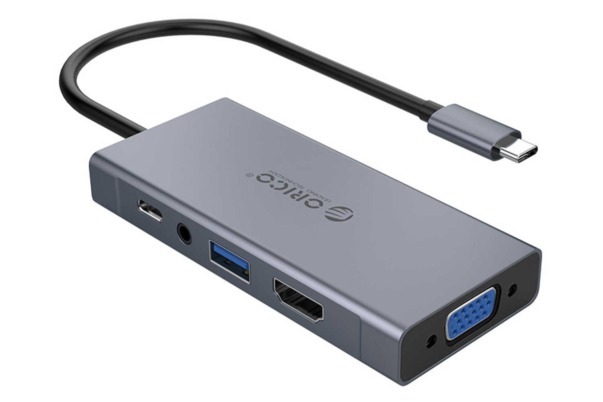 مرجع متخصصين ايران درگاه VGA هاب USB-C اوريكو 5 پورت مدل MC-U501P