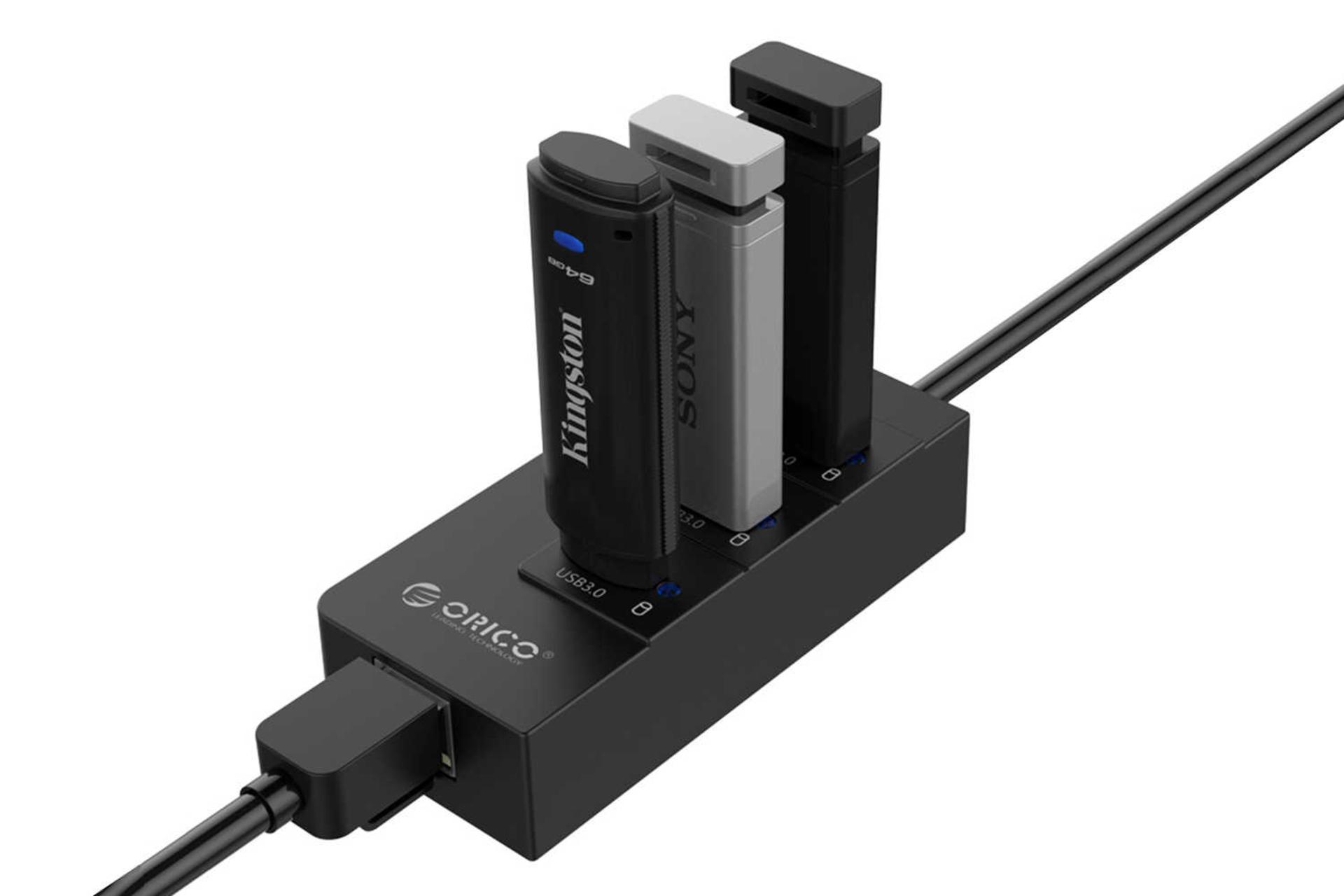 درگاه USB 3.0 هاب USB-A اوریکو 4 پورت مدل HR01-U3