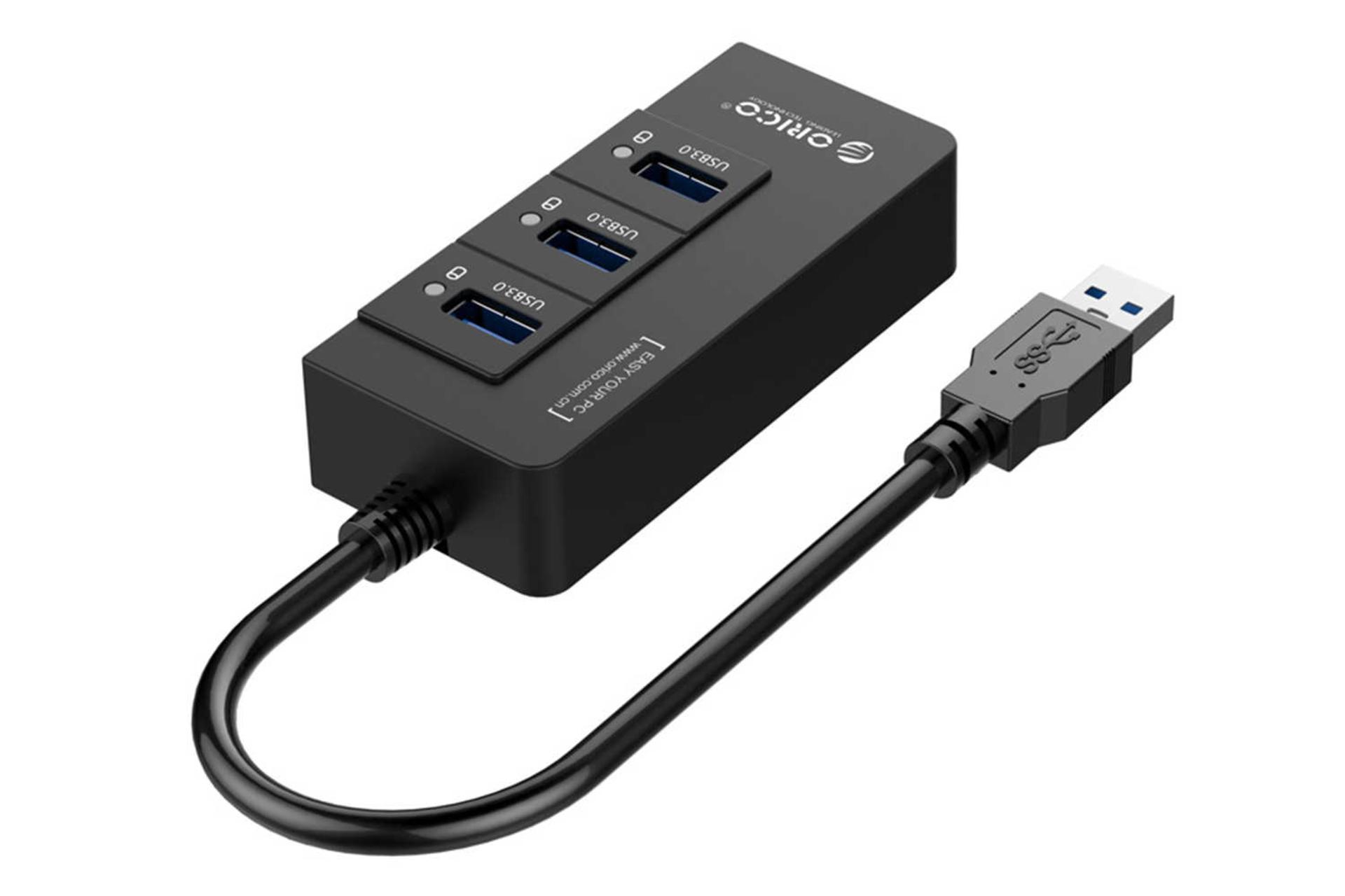 نمای سمت راست هاب USB-A اوریکو 4 پورت مدل HR01-U3