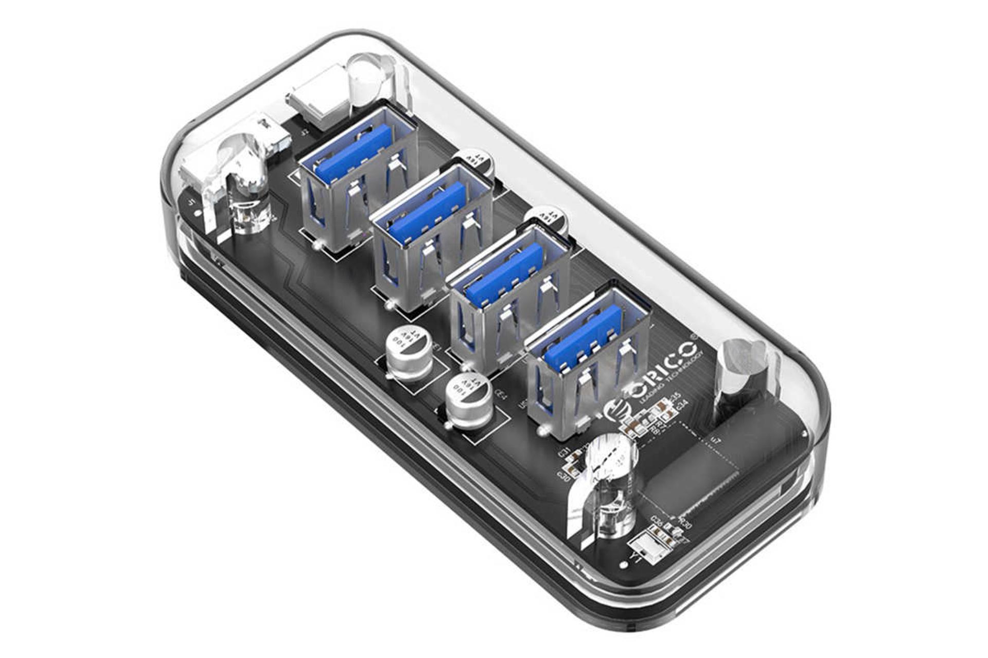 مرجع متخصصين ايران نماي سمت چپ هاب USB-A اوريكو 4 پورت مدل F4U-U3