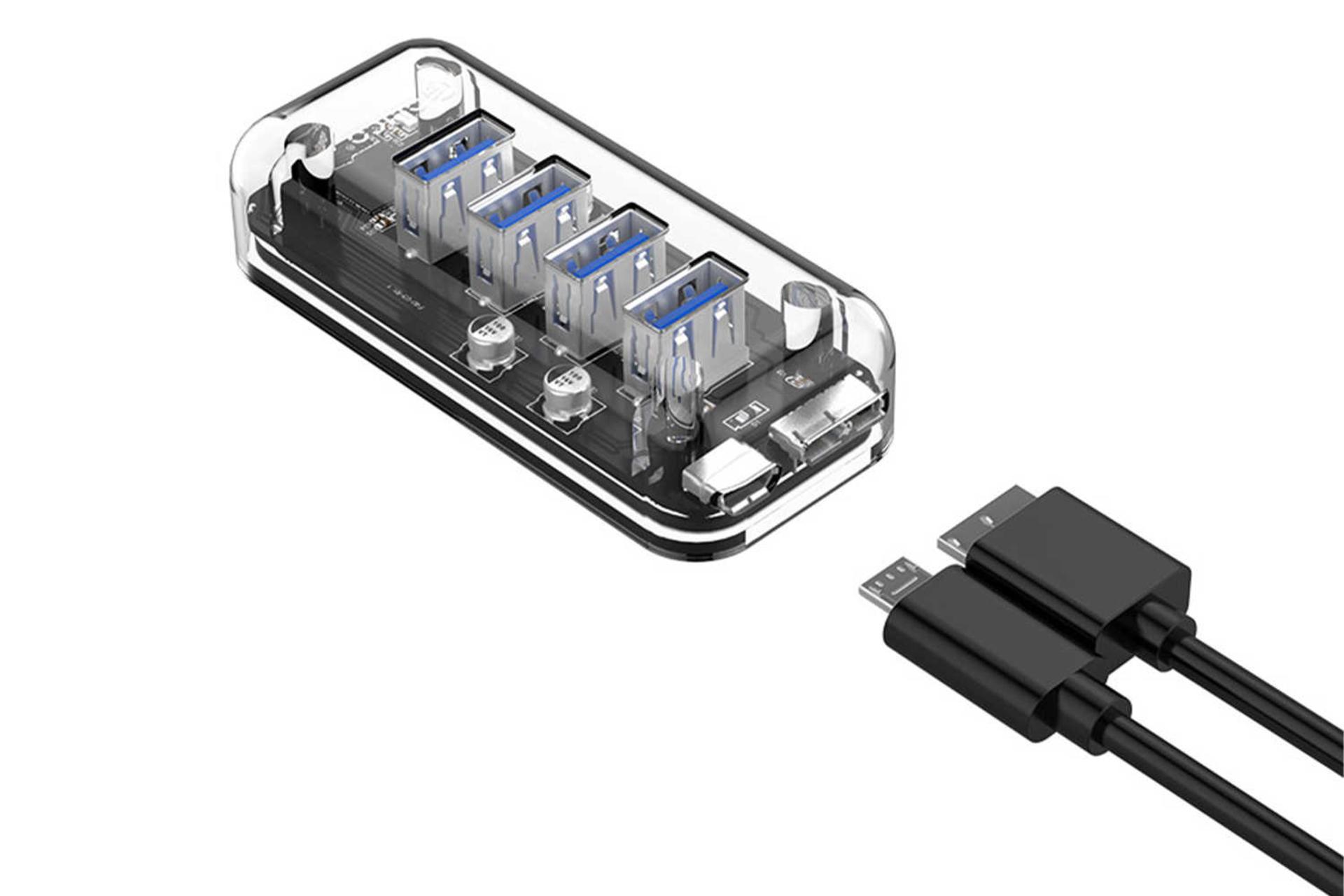 کابل Type-B هاب USB-A اوریکو 4 پورت مدل F4U-U3