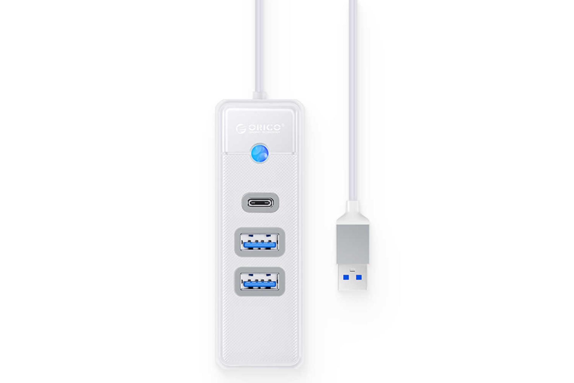نمای بالای هاب USB-A اوریکو 3 پورت مدل PWC2U-U3 رنگ سفید