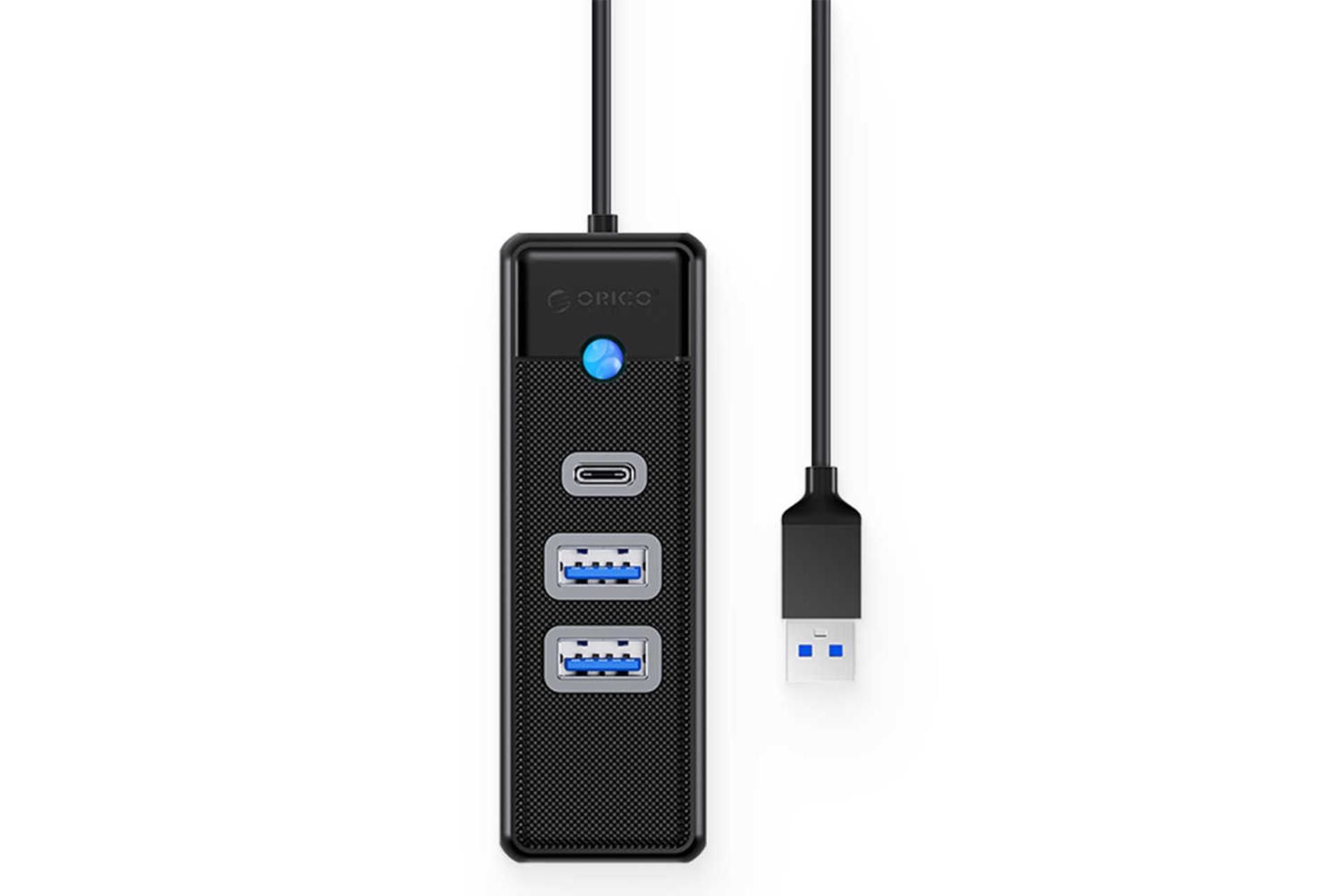 مرجع متخصصين ايران نماي بالاي هاب USB-A اوريكو 3 پورت مدل PWC2U-U3 رنگ مشكي