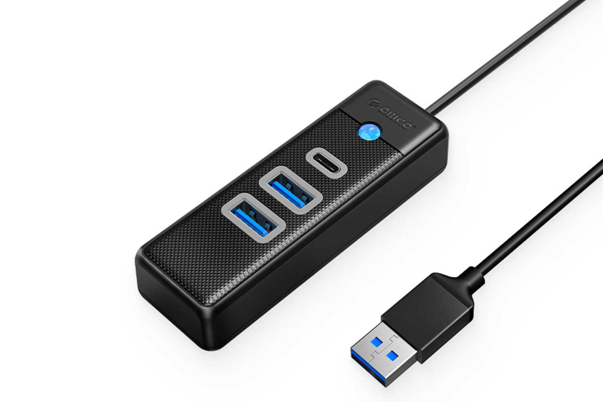 نمای سمت راست هاب USB-A اوریکو 3 پورت مدل PWC2U-U3 رنگ مشکی
