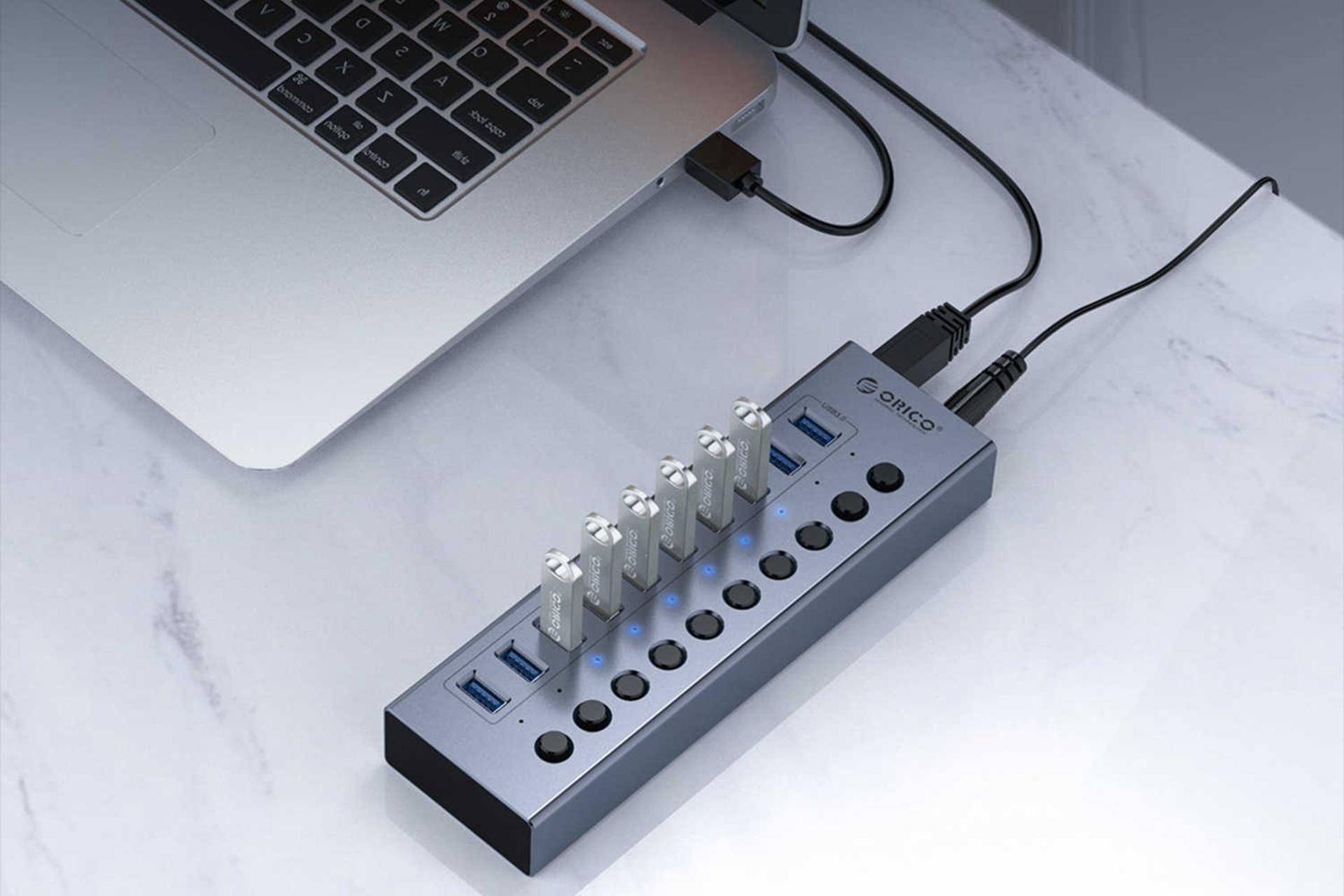 نمای بالای هاب USB-A اوریکو 13 پورت مدل BT2U3-13AB