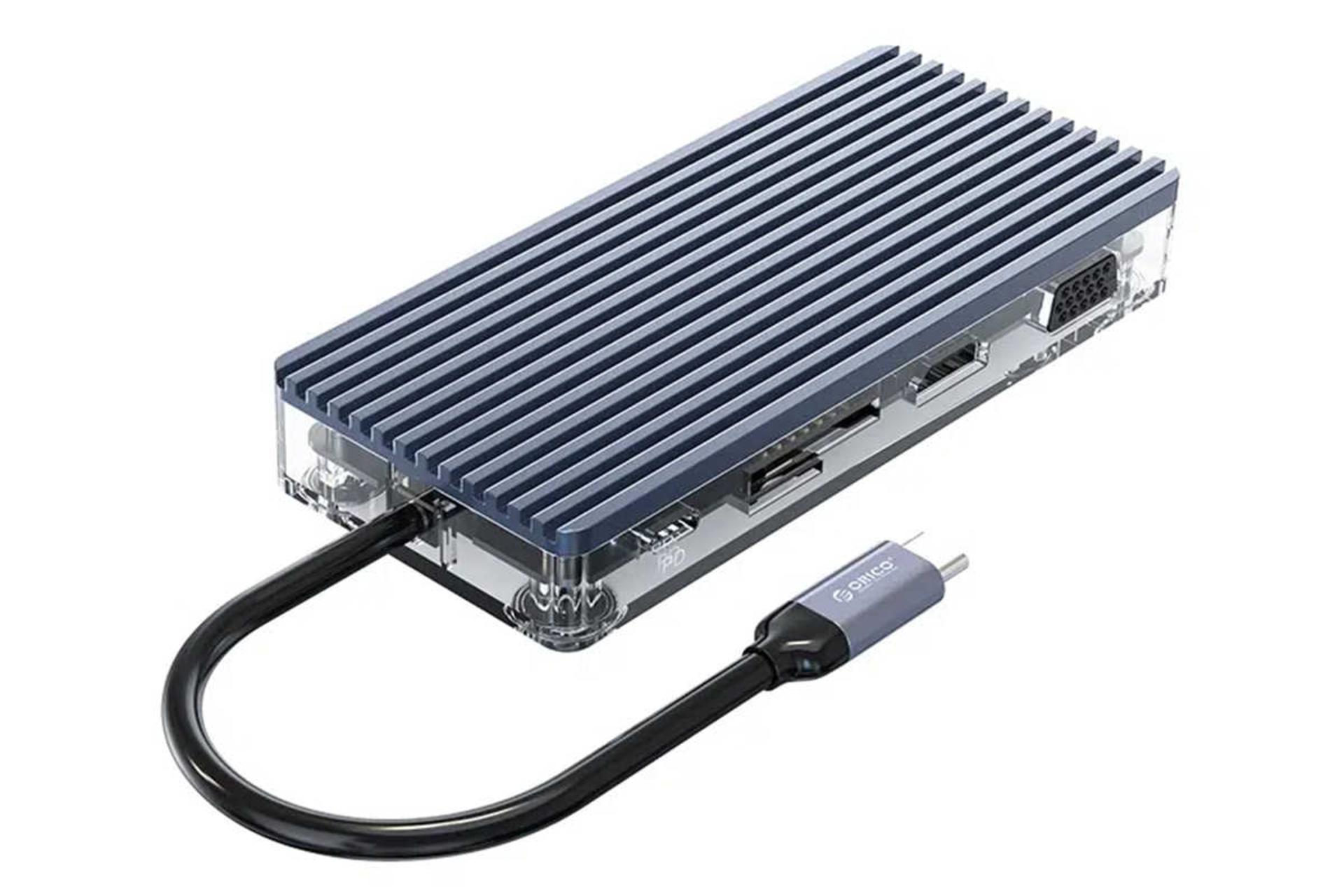مرجع متخصصين ايران نماي سمت چپ هاب USB-C اوريكو 11 پورت مدل WB-11P