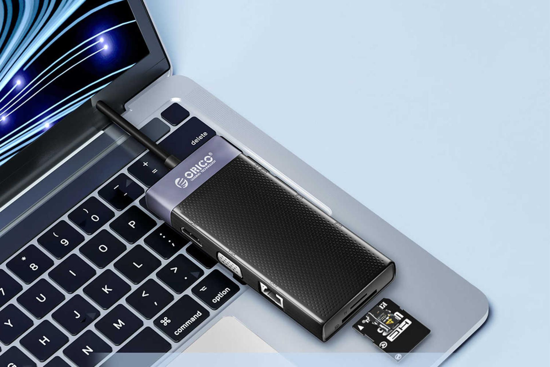 درگاه SD هاب USB-C اوریکو 10 پورت مدل MDK-10P