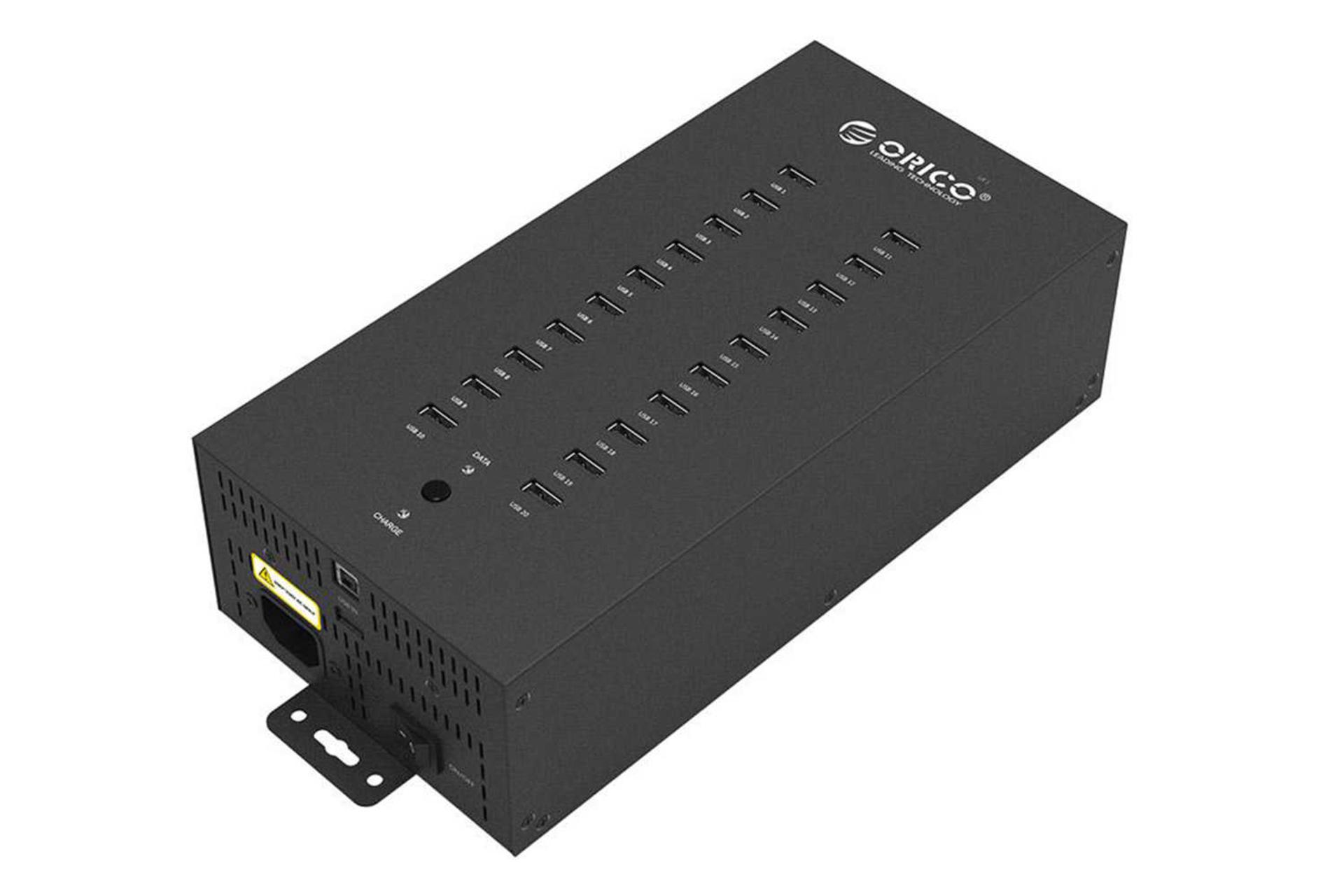 مرجع متخصصين ايران نماي سمت راست هاب USB-A اوريكو 20 پورت مدل IH20P