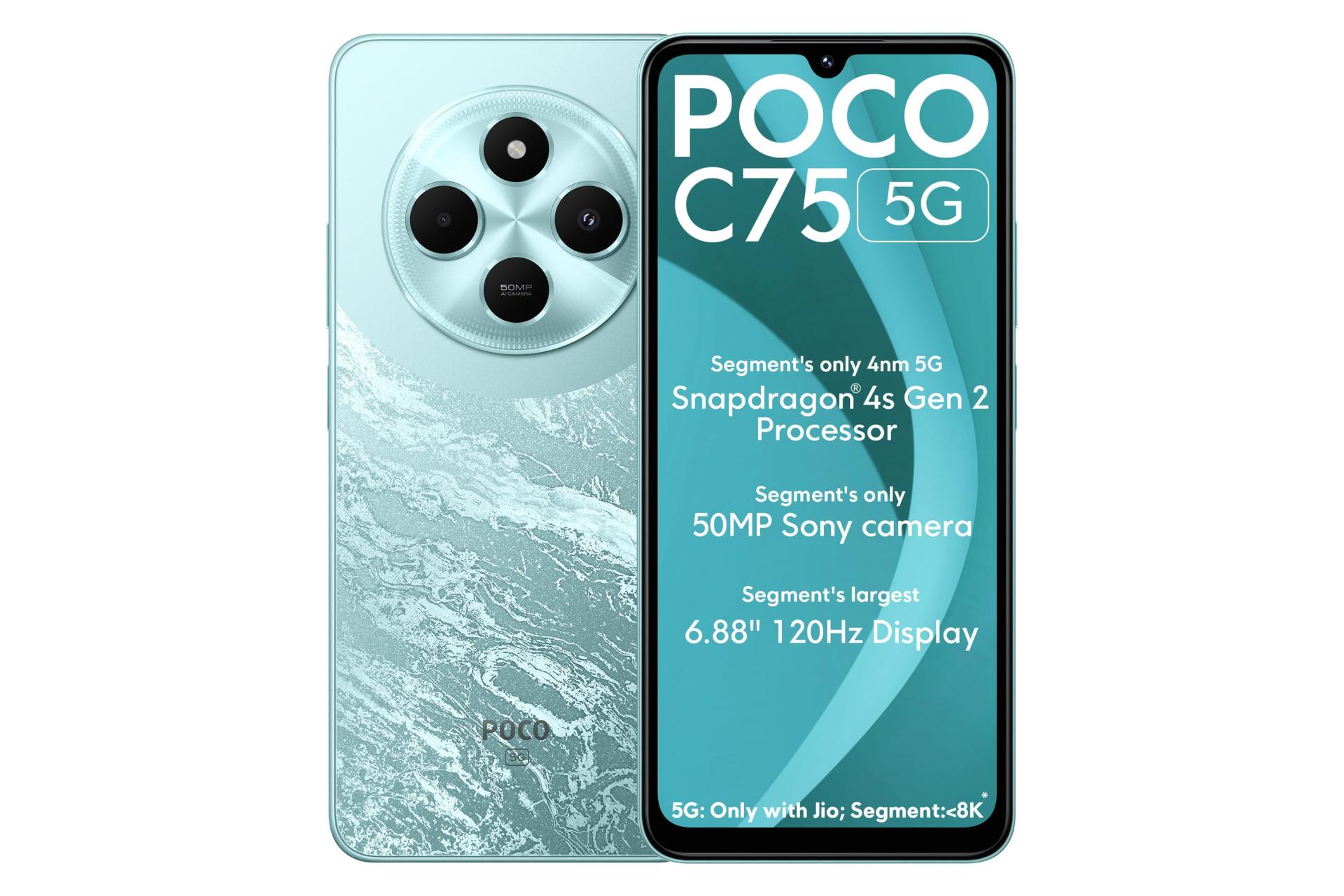 پنل جلو و پشت گوشی موبایل پوکو C75 شیائومی 5G آبی / Xiaomi Poco C75 5G