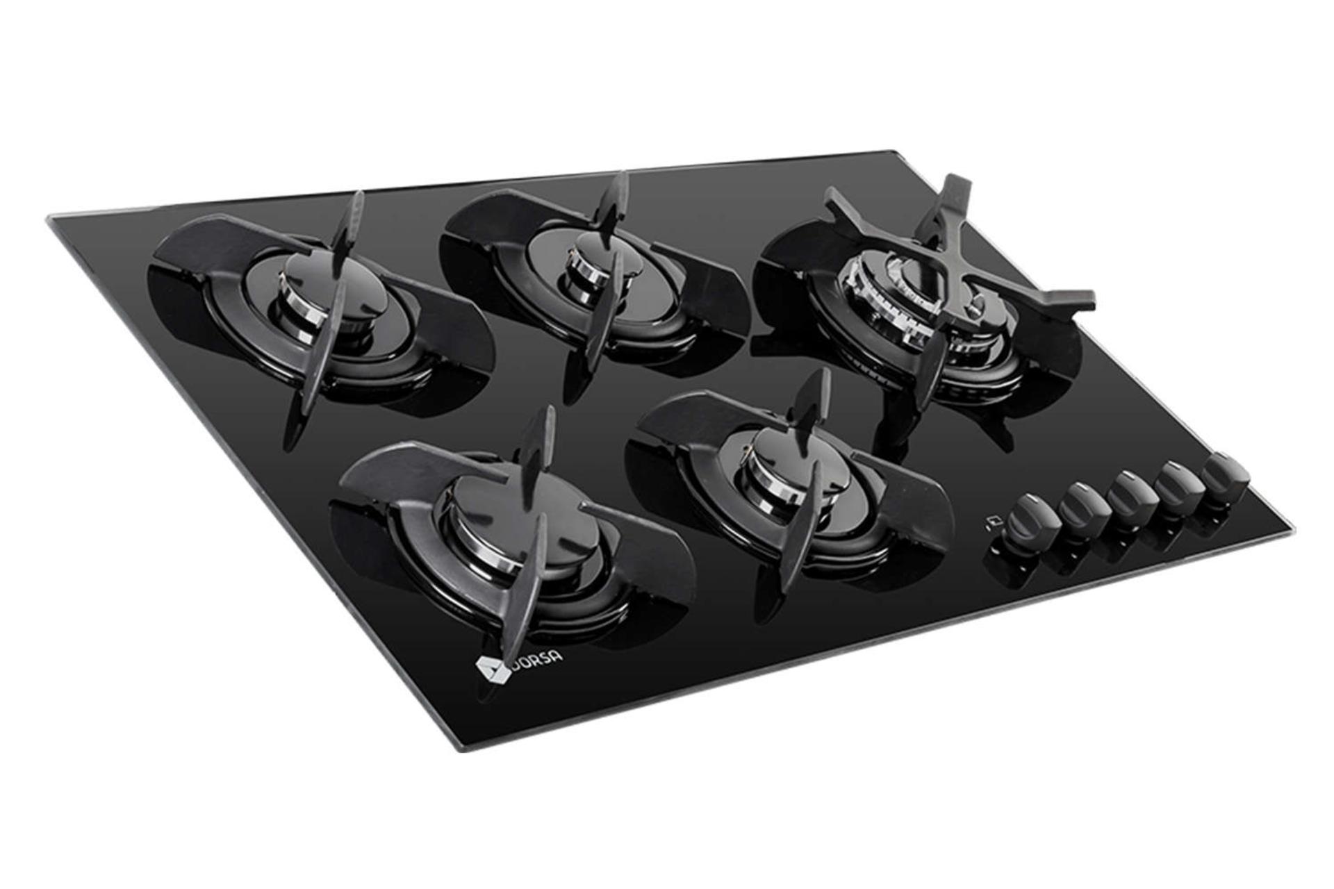 نمای سمت چپ اجاق گاز صفحه ای درسا آرتا DG2103-5R رنگ مشکی