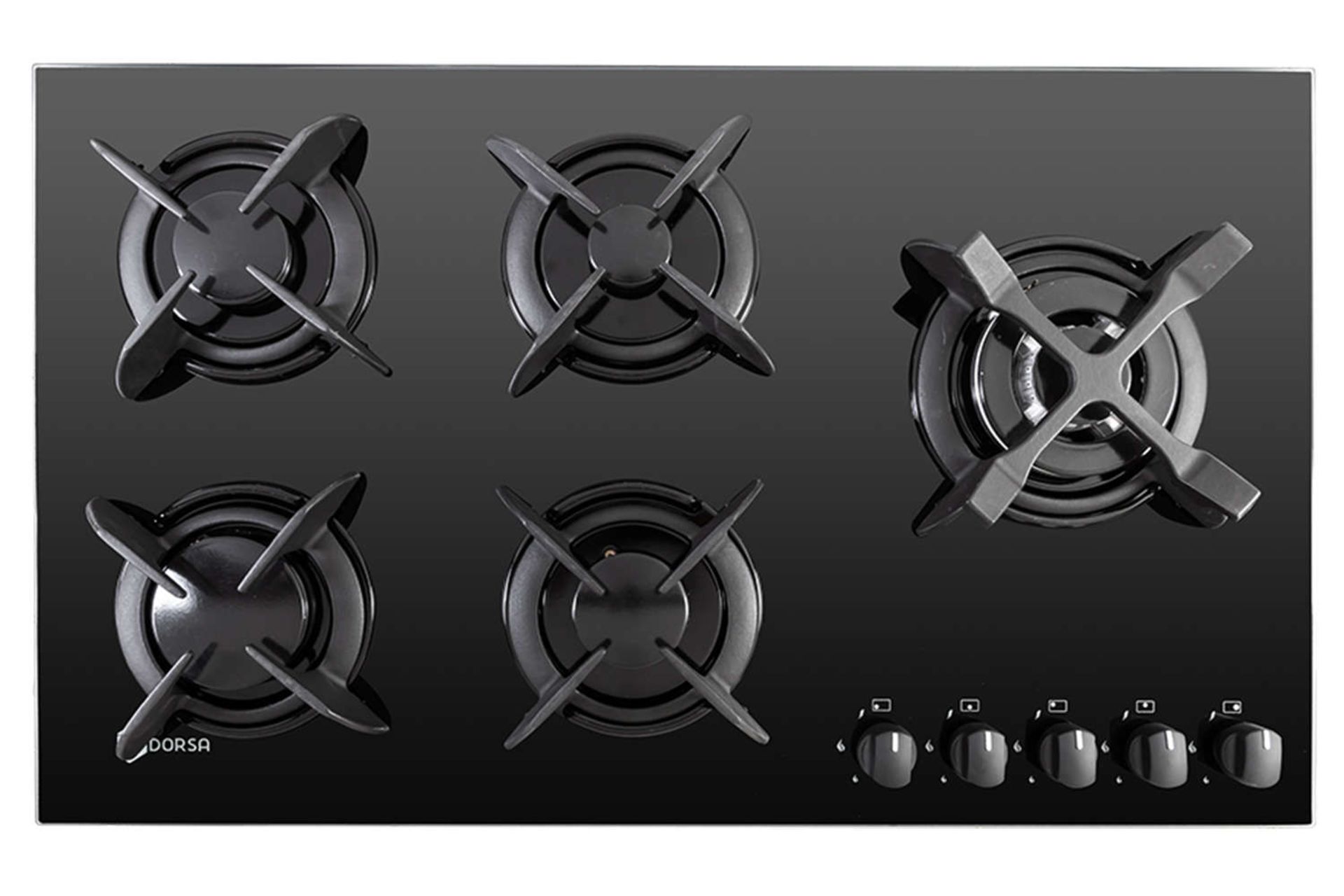 نمای بالای اجاق گاز صفحه ای درسا آرتا DG2103-5R رنگ مشکی