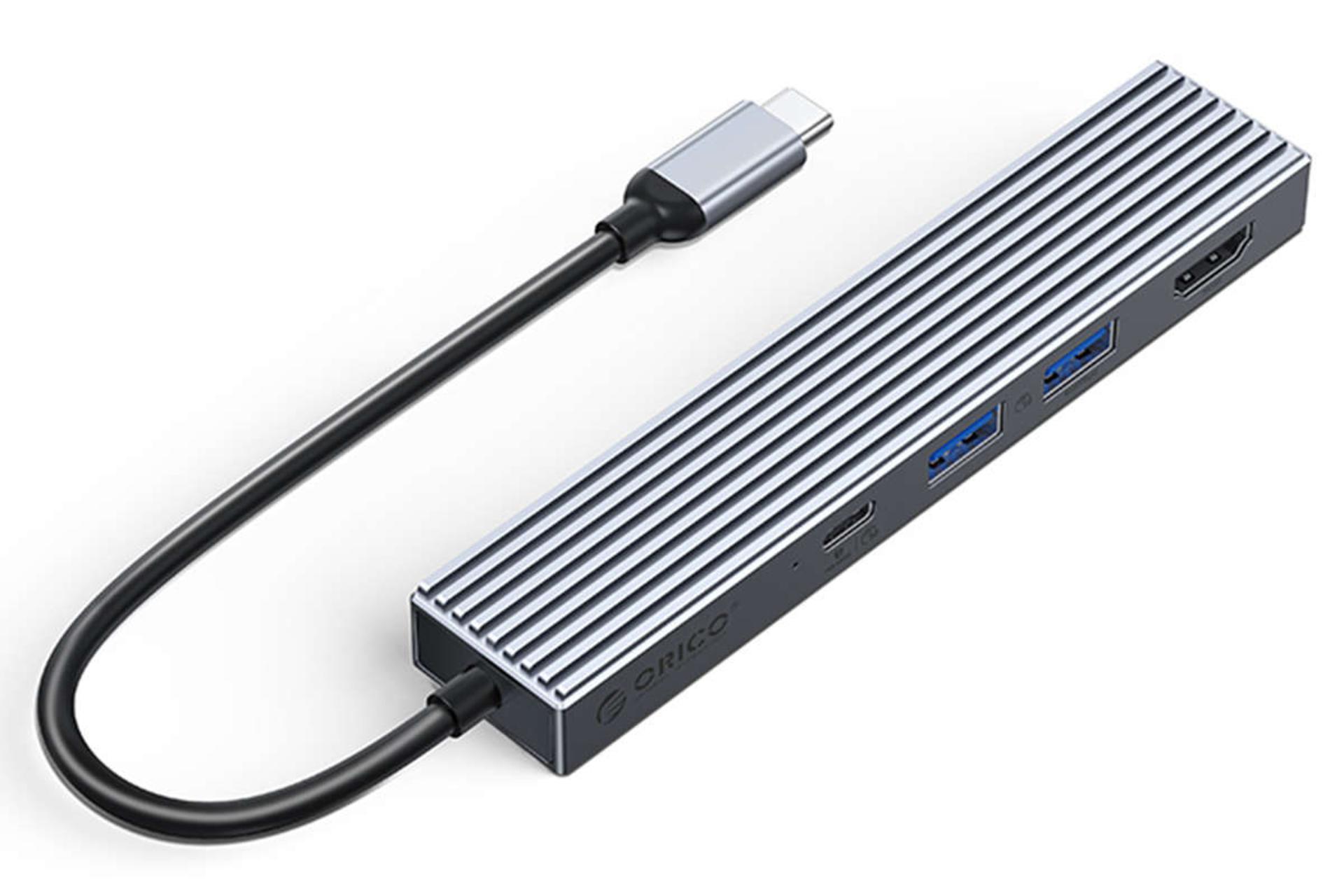 مرجع متخصصين ايران نماي سمت راست هاب USB-C اوريكو 4 پورت مدل EHF-2U1CH