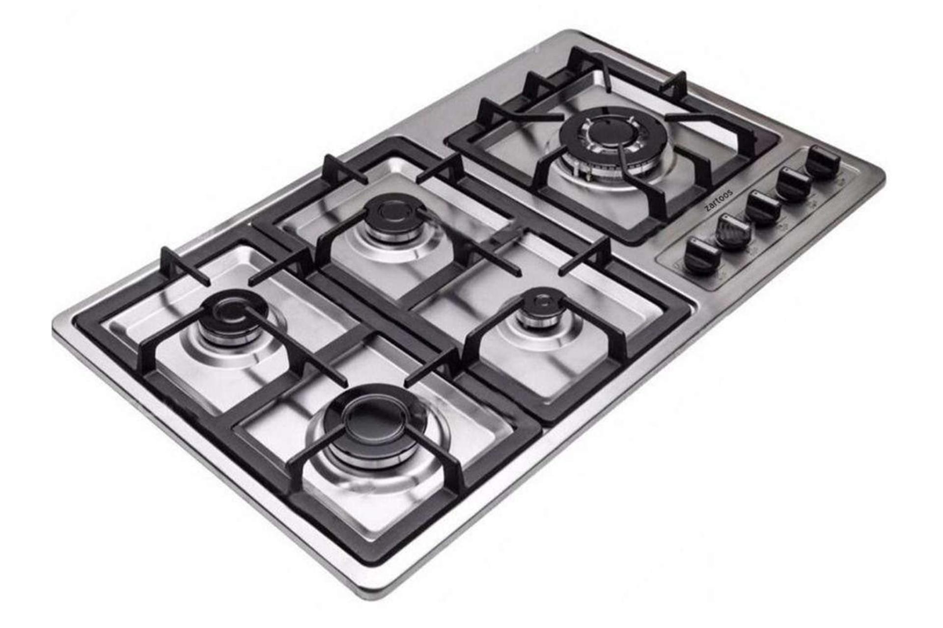 نمای سمت چپ اجاق گاز صفحه ای استیل زرتوس SG5002