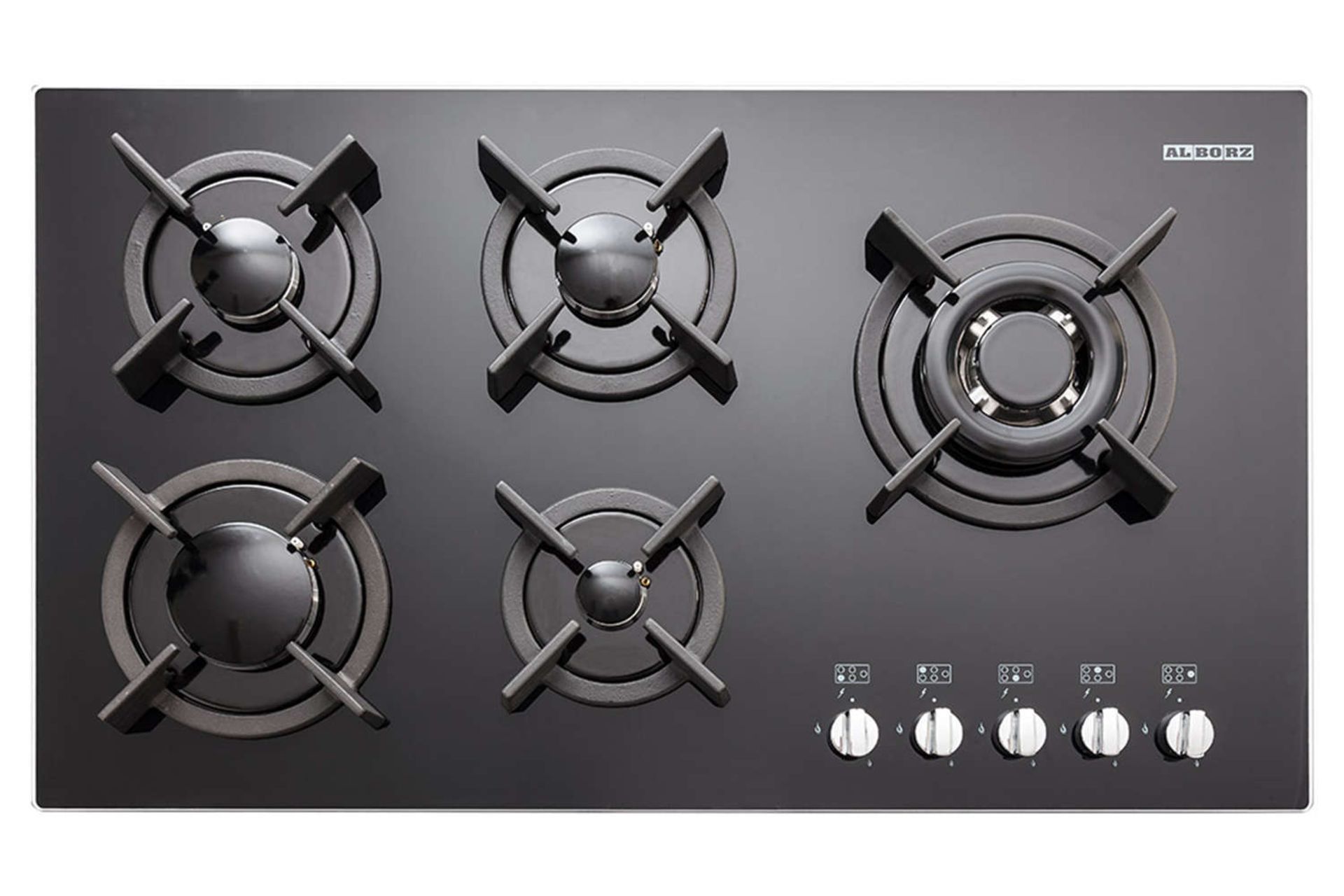 نمای بالای اجاق گاز صفحه ای استیل البرز G-5907 R