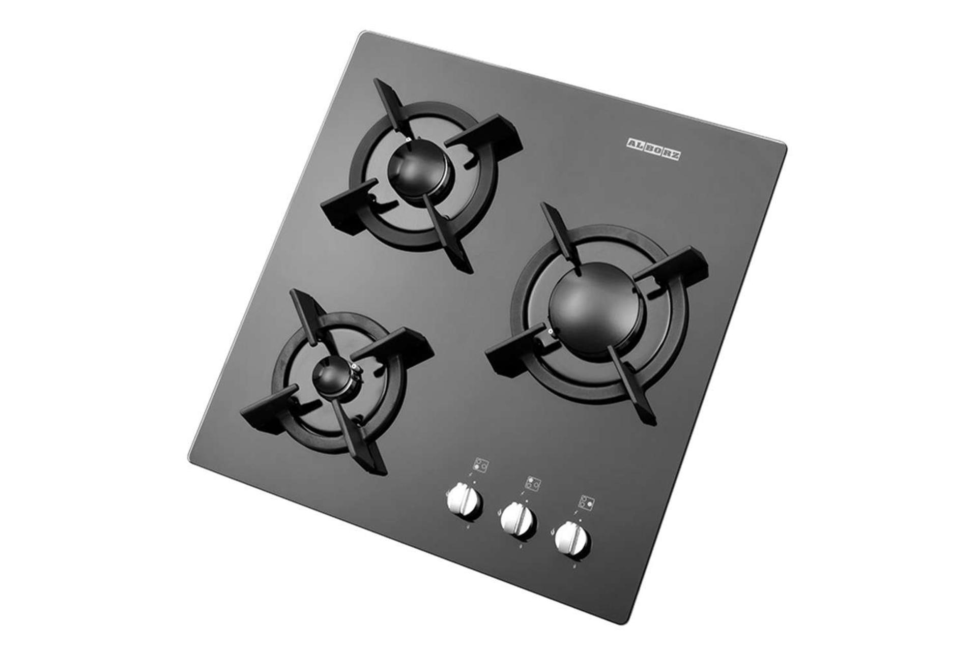 نمای سمت راست اجاق گاز صفحه ای استیل البرز G-3501