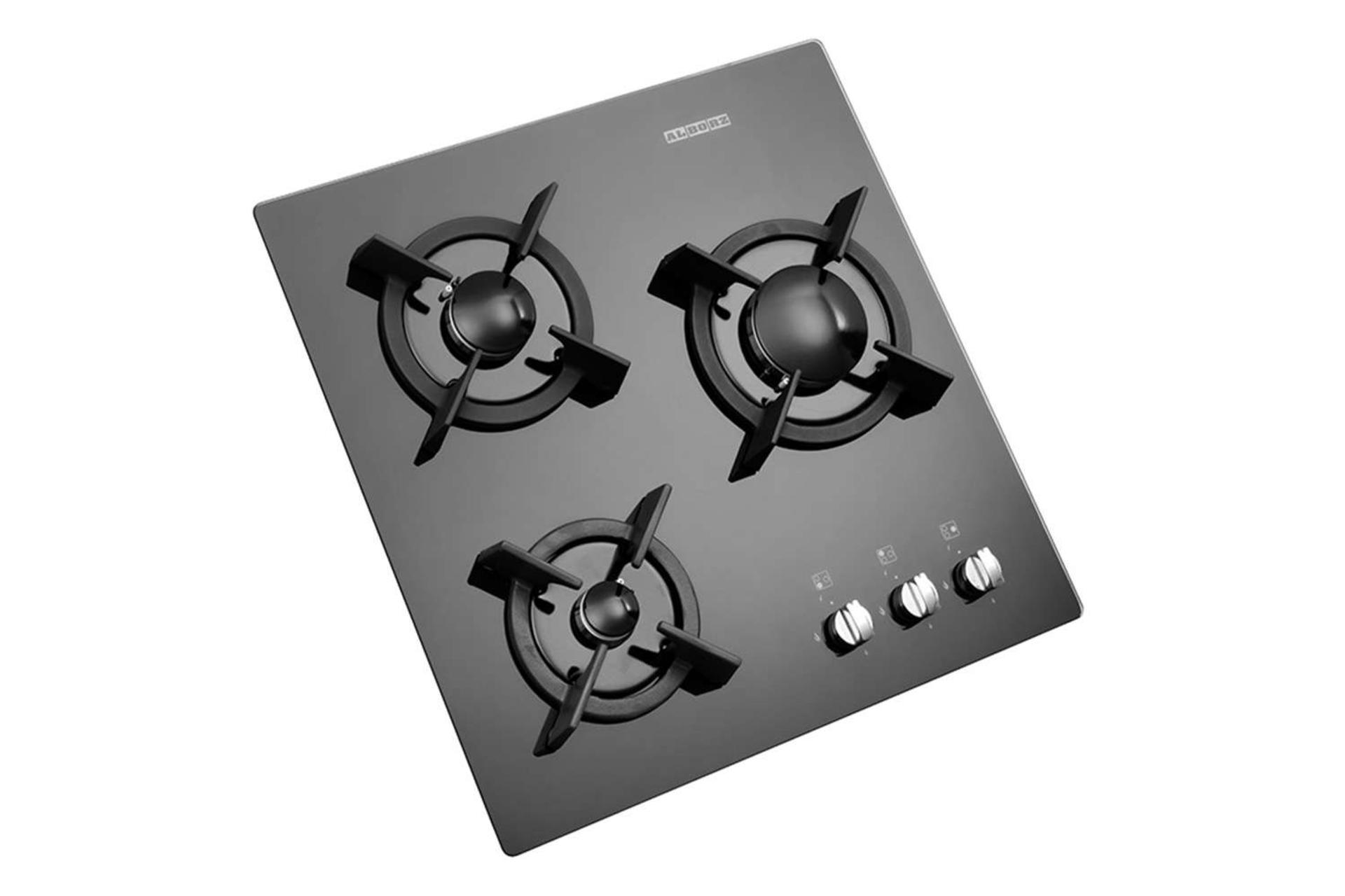 نمای سمت چپ اجاق گاز صفحه ای استیل البرز G-3501