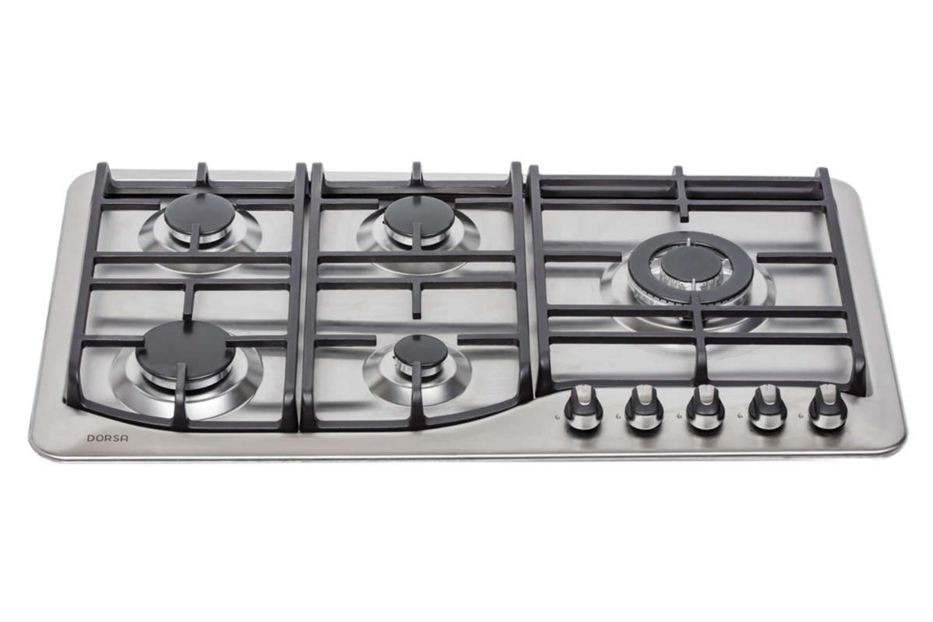 نمای جلوی اجاق گاز صفحه ای استیل درسا هانیا DG2202-5R