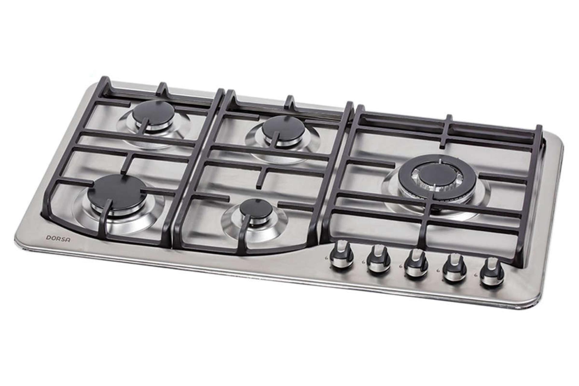 نمای سمت راست اجاق گاز صفحه ای استیل درسا هانیا DG2202-5R