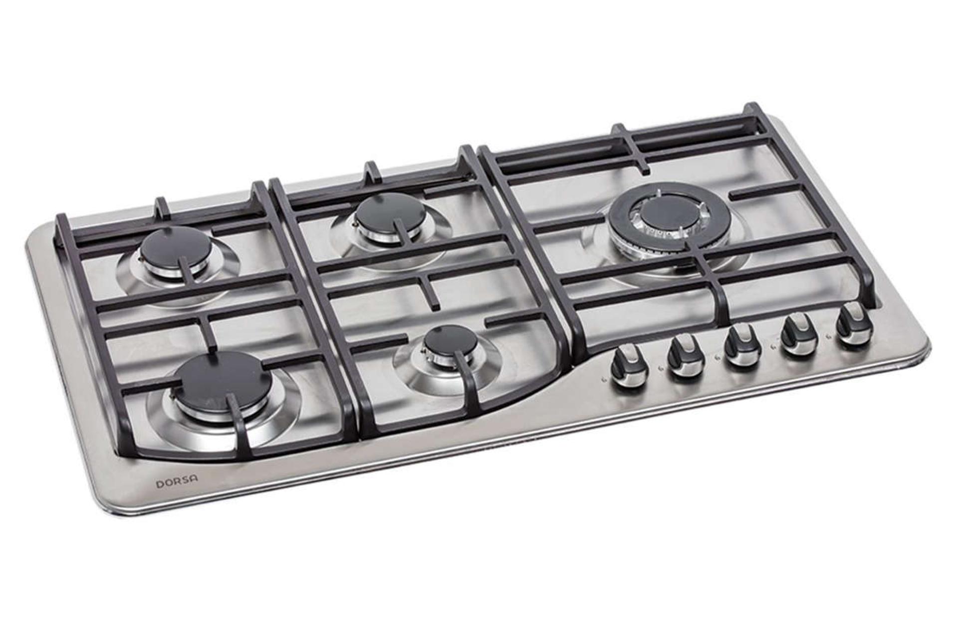نمای سمت چپ اجاق گاز صفحه ای استیل درسا هانیا DG2202-5R