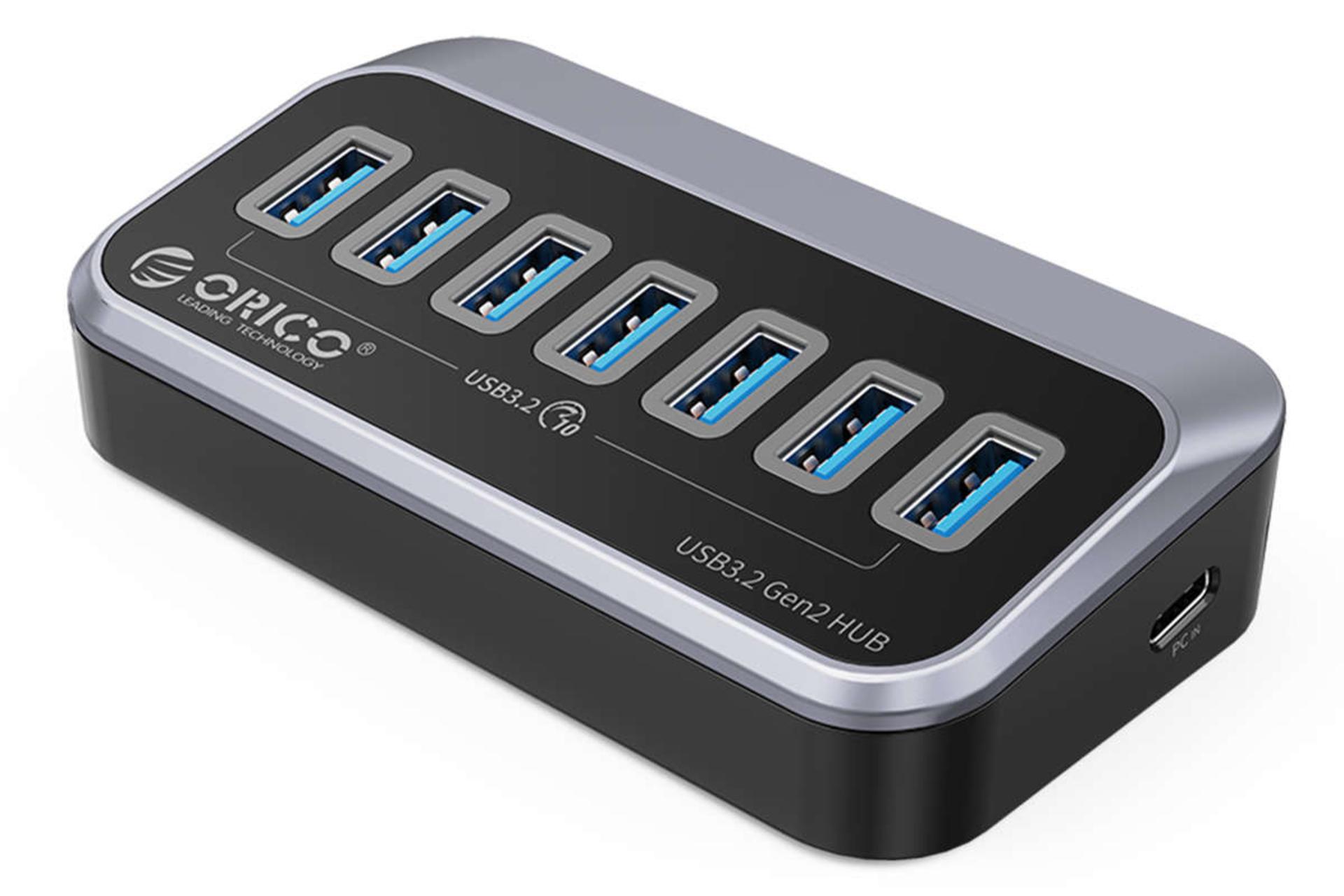 مرجع متخصصين ايران نماي سمت راست هاب USB-C اوريكو 7 پورت مدل M37A-G2
