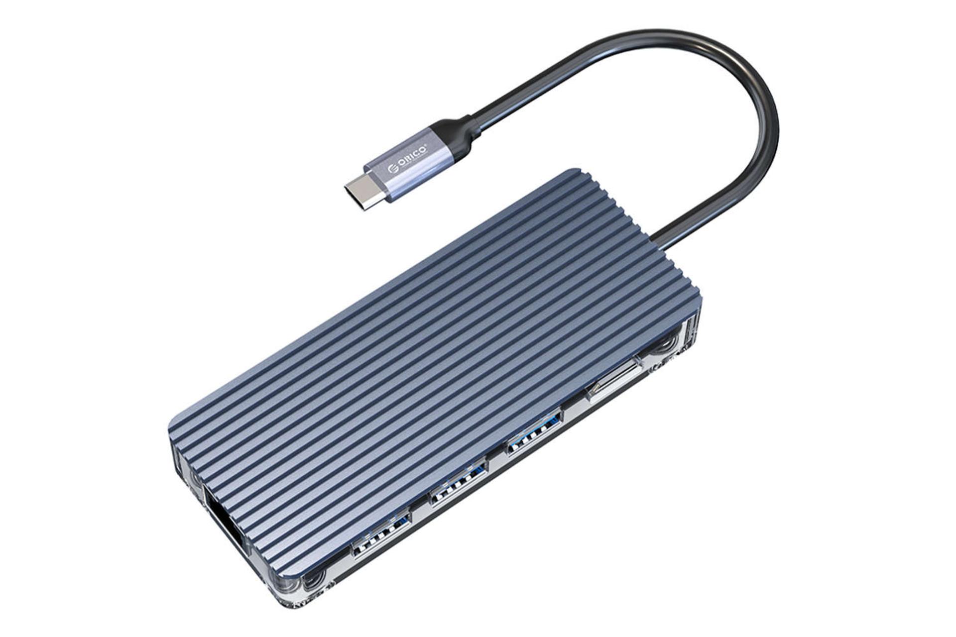 نمای بالای هاب USB-C اوریکو 8 پورت مدل WB-8P