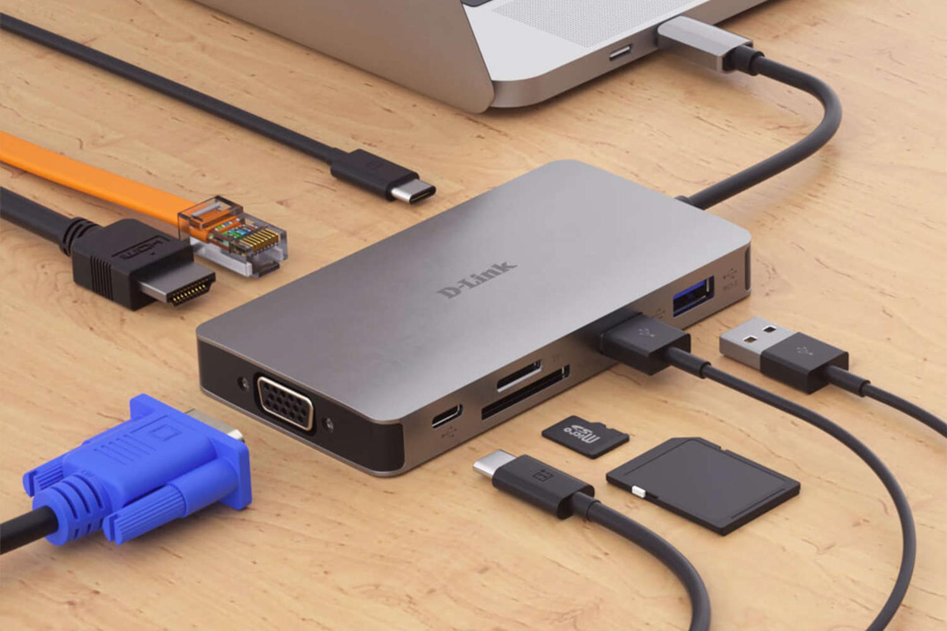 مرجع متخصصين ايران درگاه‌هاي هاب USB-C دي لينك 9 پورت مدل DUB-M910