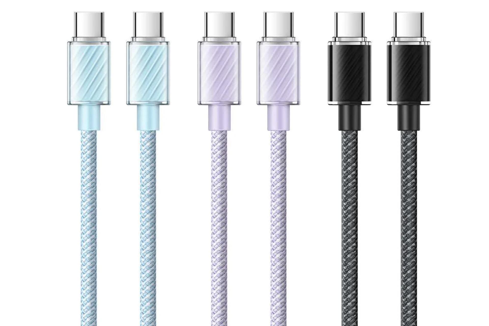 رنگ بندی کابل شارژ USB مک دودو Type-C به Type-C مدل CA-367 با طول 1.2 متر