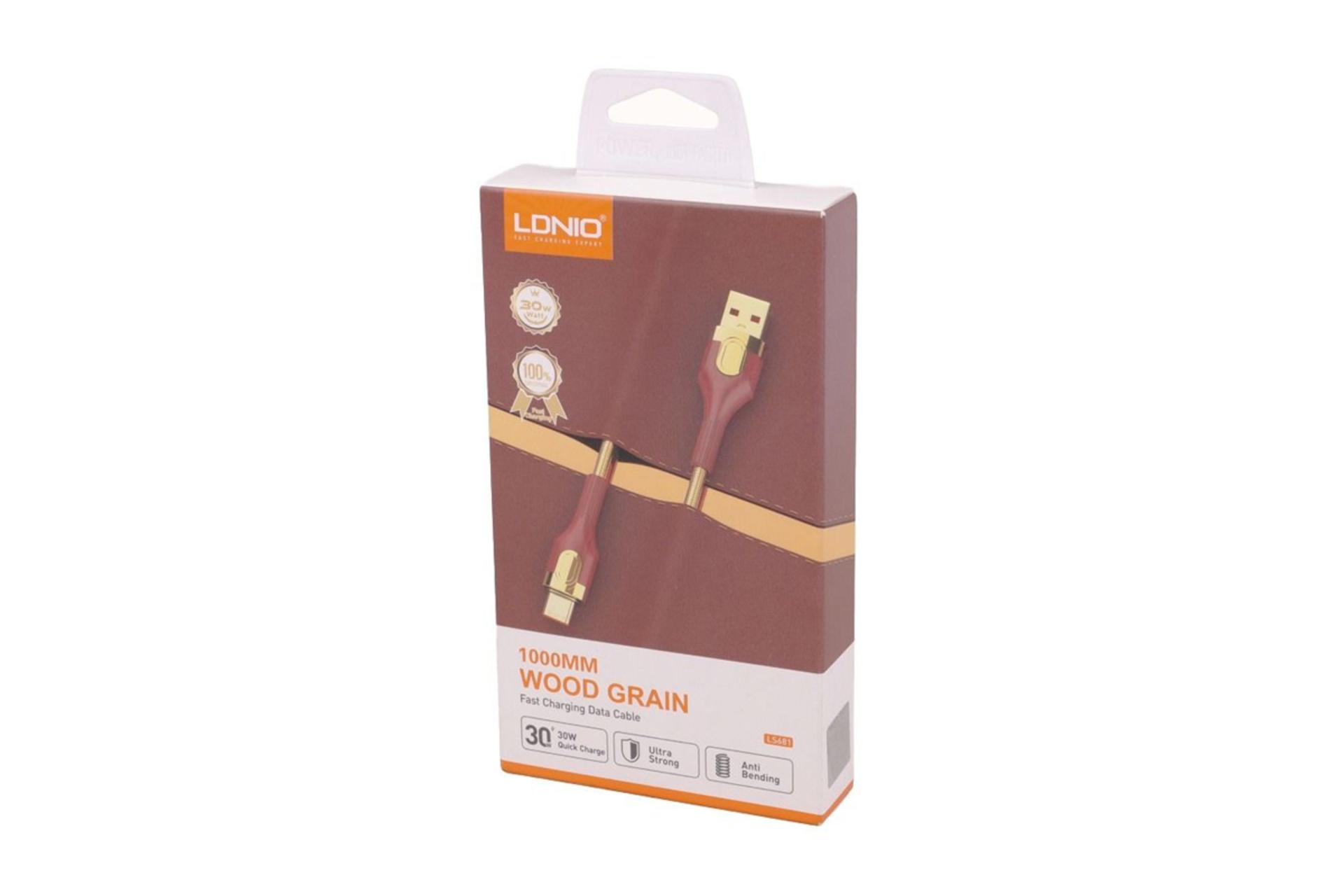 جعبه کابل شارژ USB الدینیو Type-A به Type-C مدل LS681 با طول 1 متر