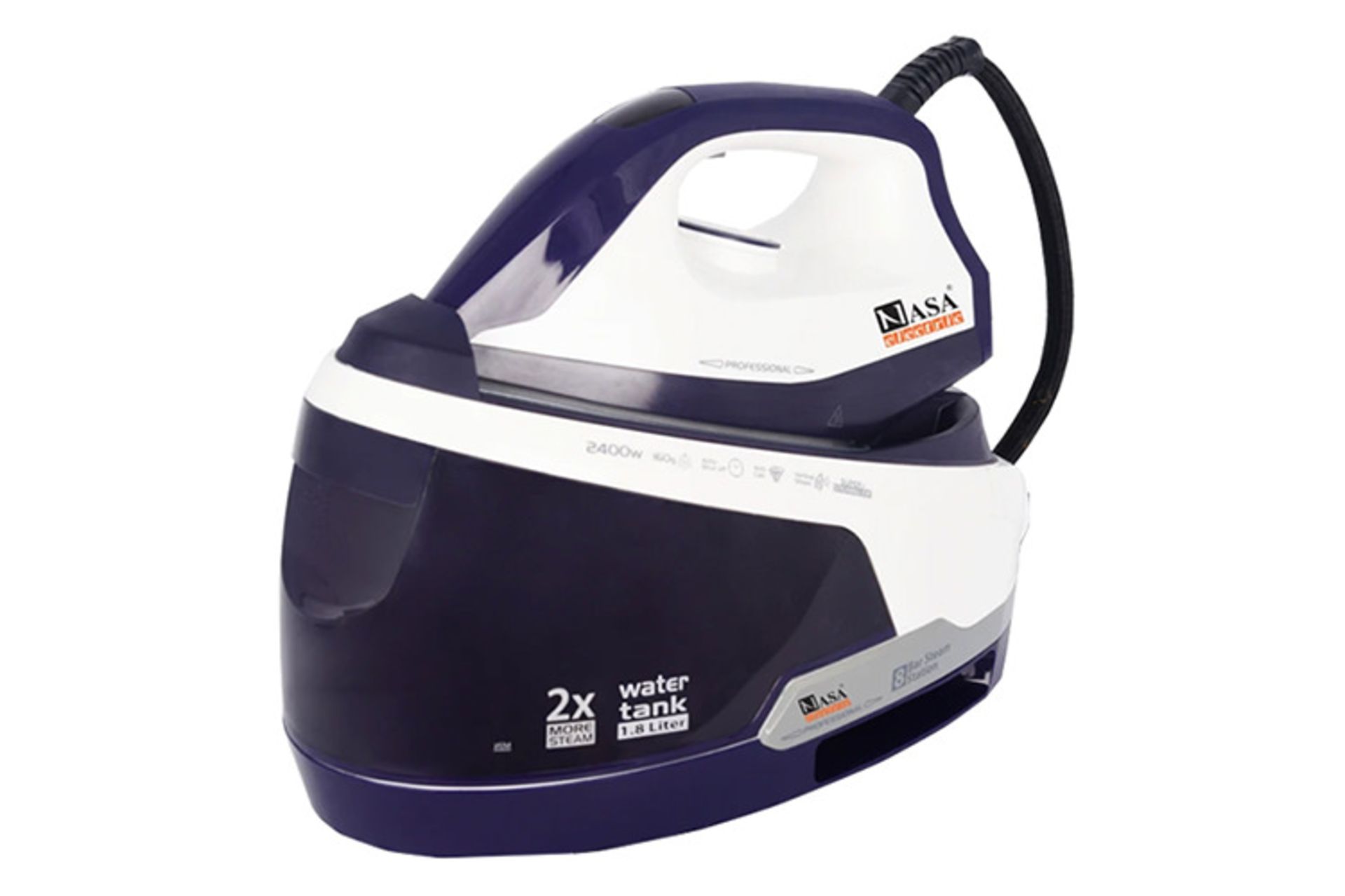 اتو بخار ناسا الکتریک NASA Electric NS-69 نمای جانبی به همراه مخزن آب