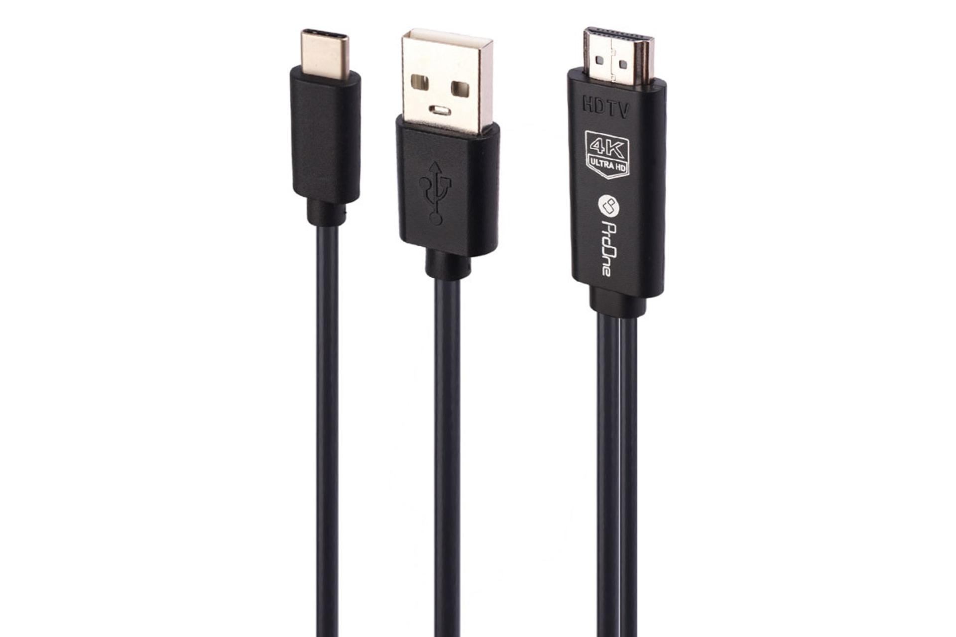 کانکتورهای کابل HDMI پرو وان Type-C به HDMI مدل PCH77 با طول 1.8 متر