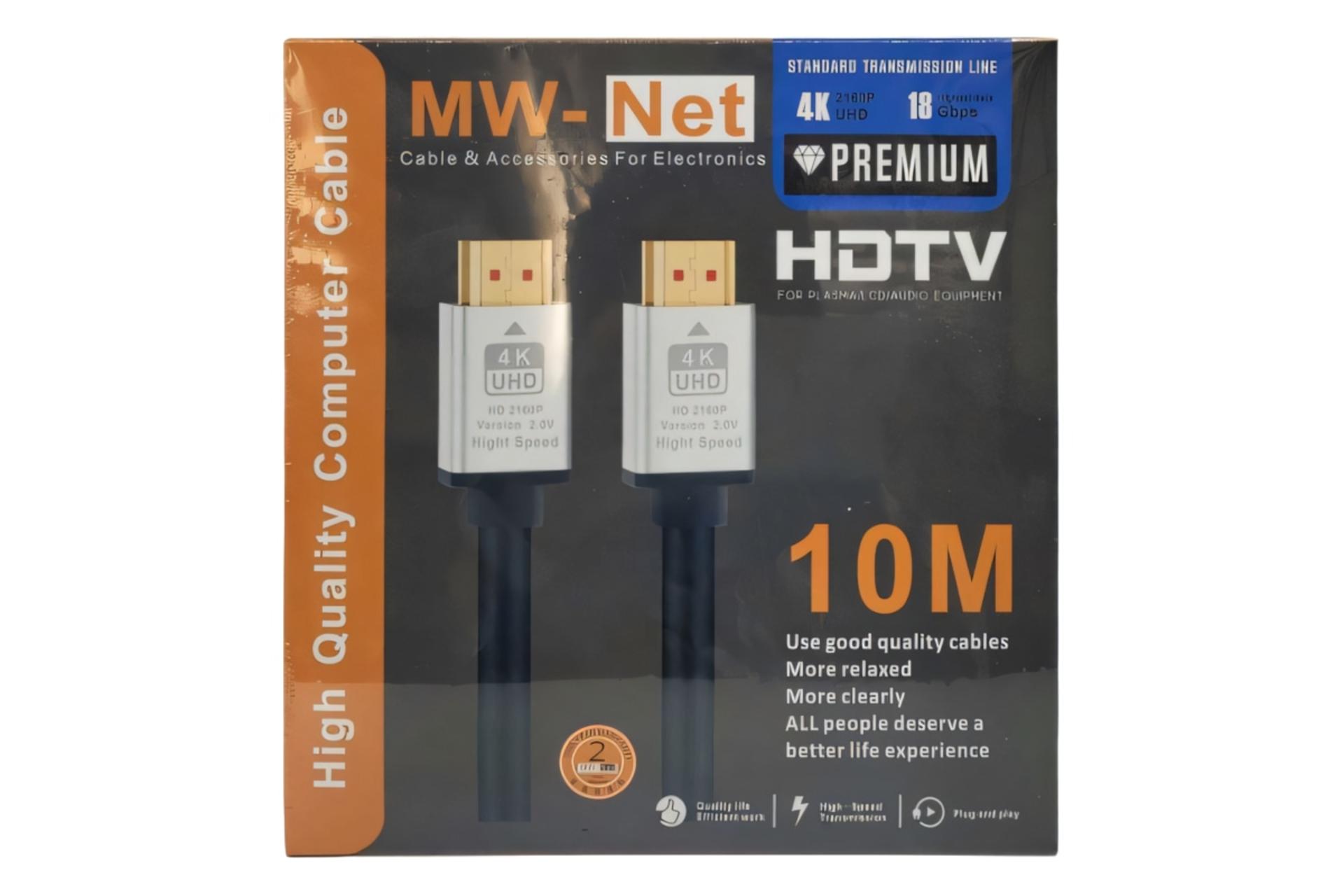 جعبه کابل HDMI ام دبلیو نت HDMI 4K 60Hz نسخه 2.0 با طول 10 متر