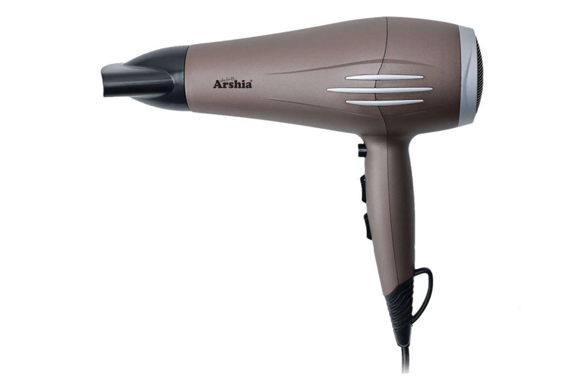نمای سمت راست سشوار ارشیا DH-2035A رنگ قهوه‌ای