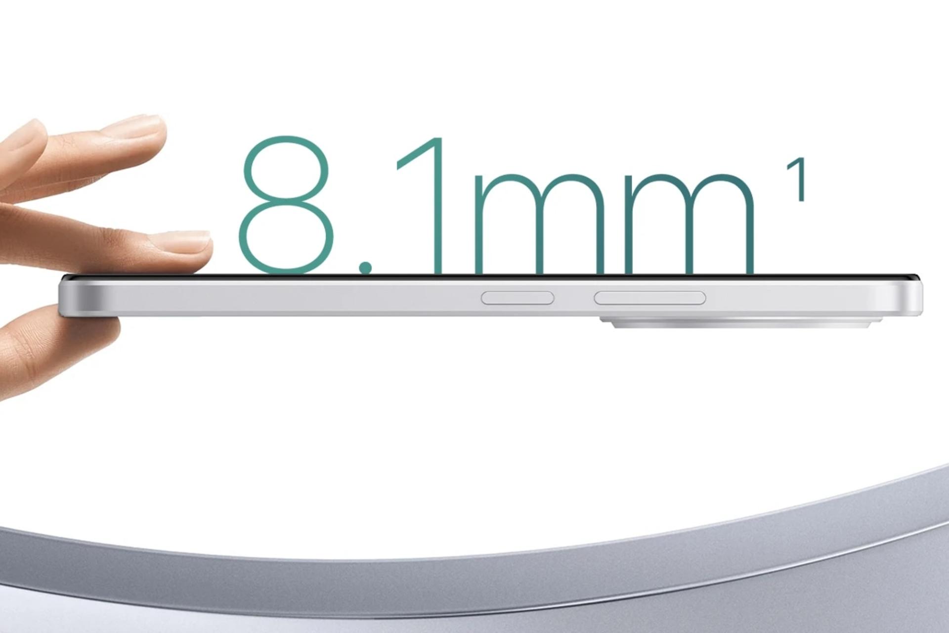 ضخامت گوشی موبایل اومی دیجی UMIDIGI G100A سفید