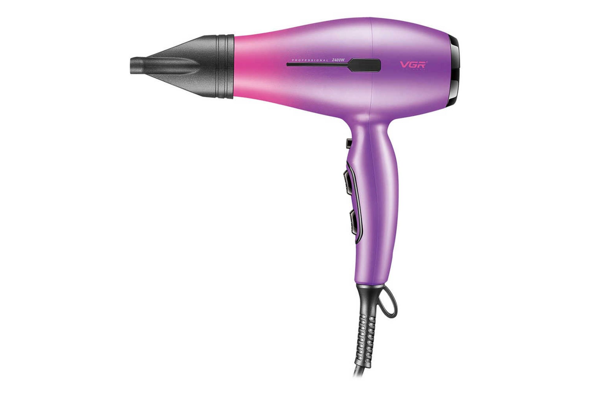 نمای سمت راست سشوار وی جی آر V-461 رنگ بنفش