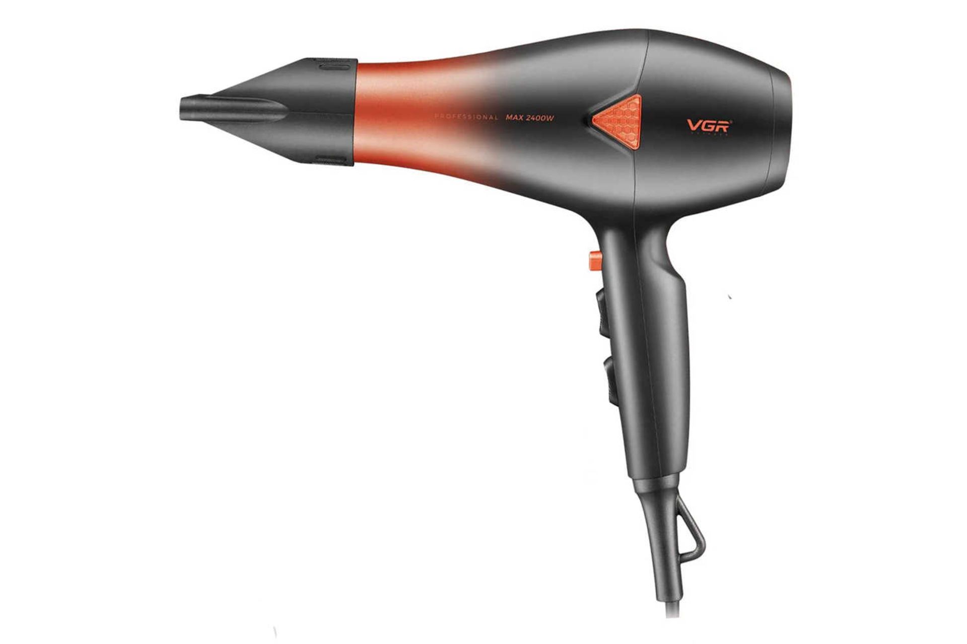 نمای سمت راست سشوار وی جی آر V-455 رنگ قرمز