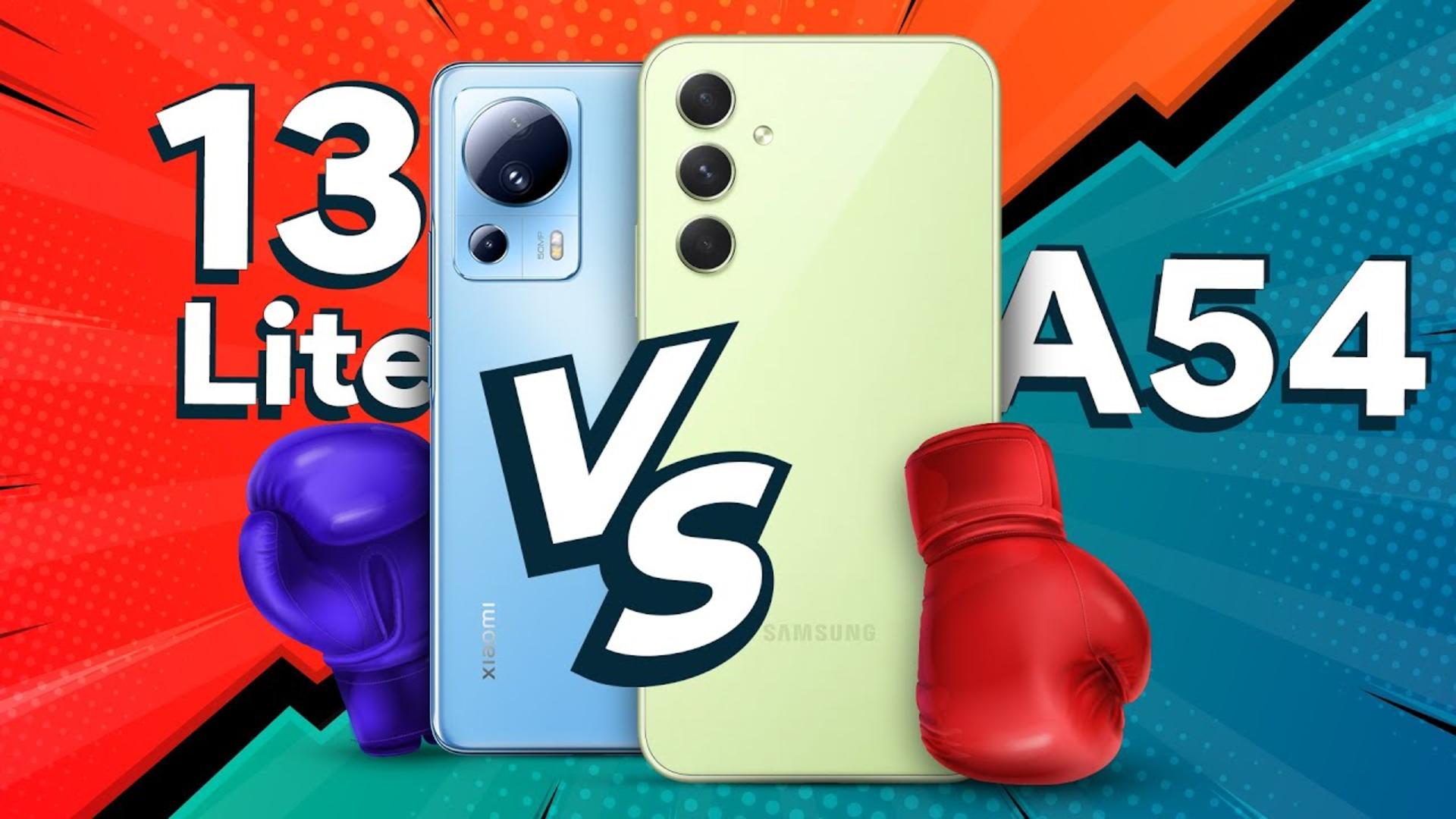 کاور ویدئو مقایسه گلکسی A54 سامسونگ و شیائومی 13 لایت / Samsung Galaxy A54 vs Xiaomi 13 Lite