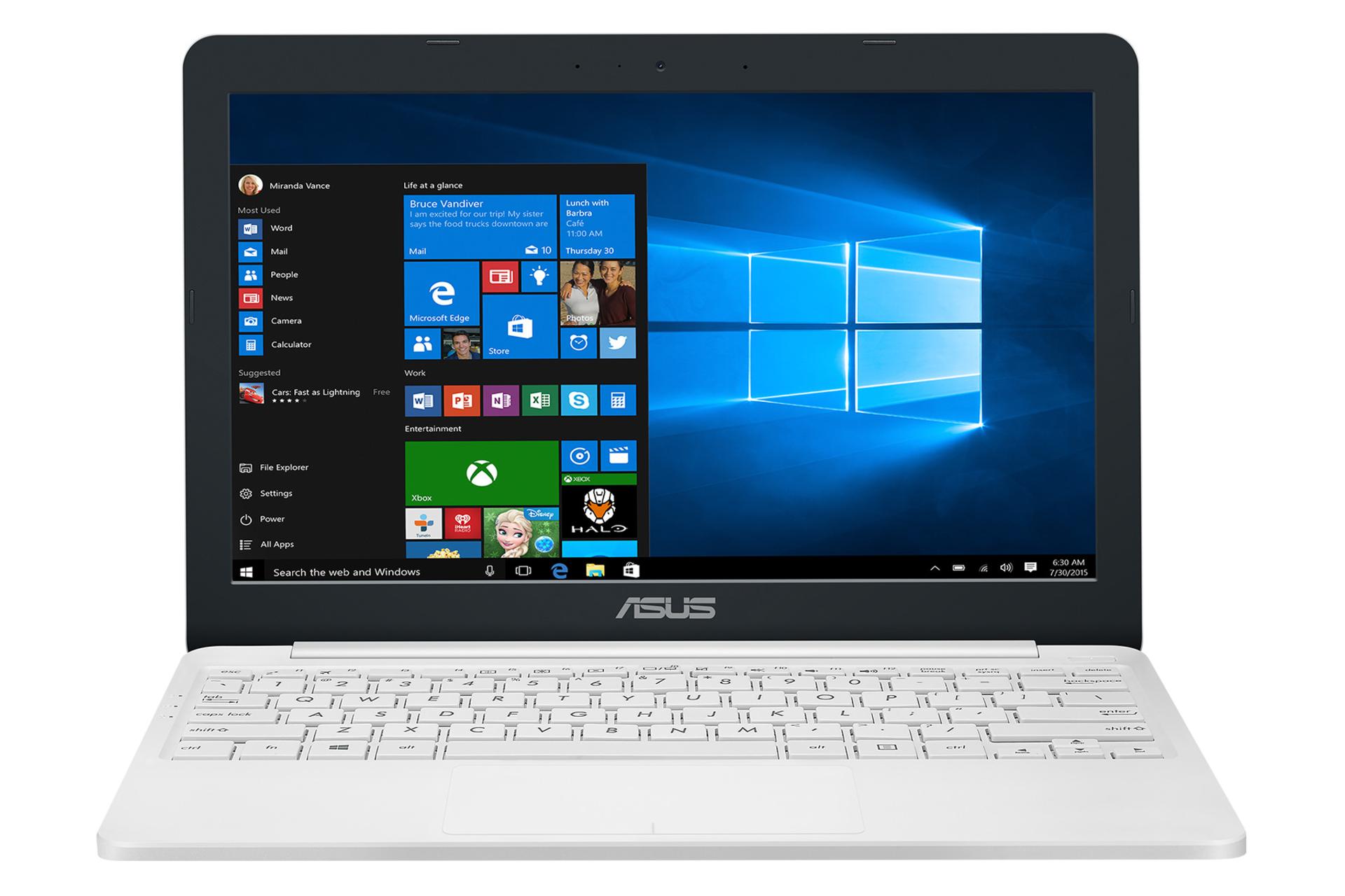 لپ تاپ ایسوس ASUS E203NA رنگ سفید نمای جلو