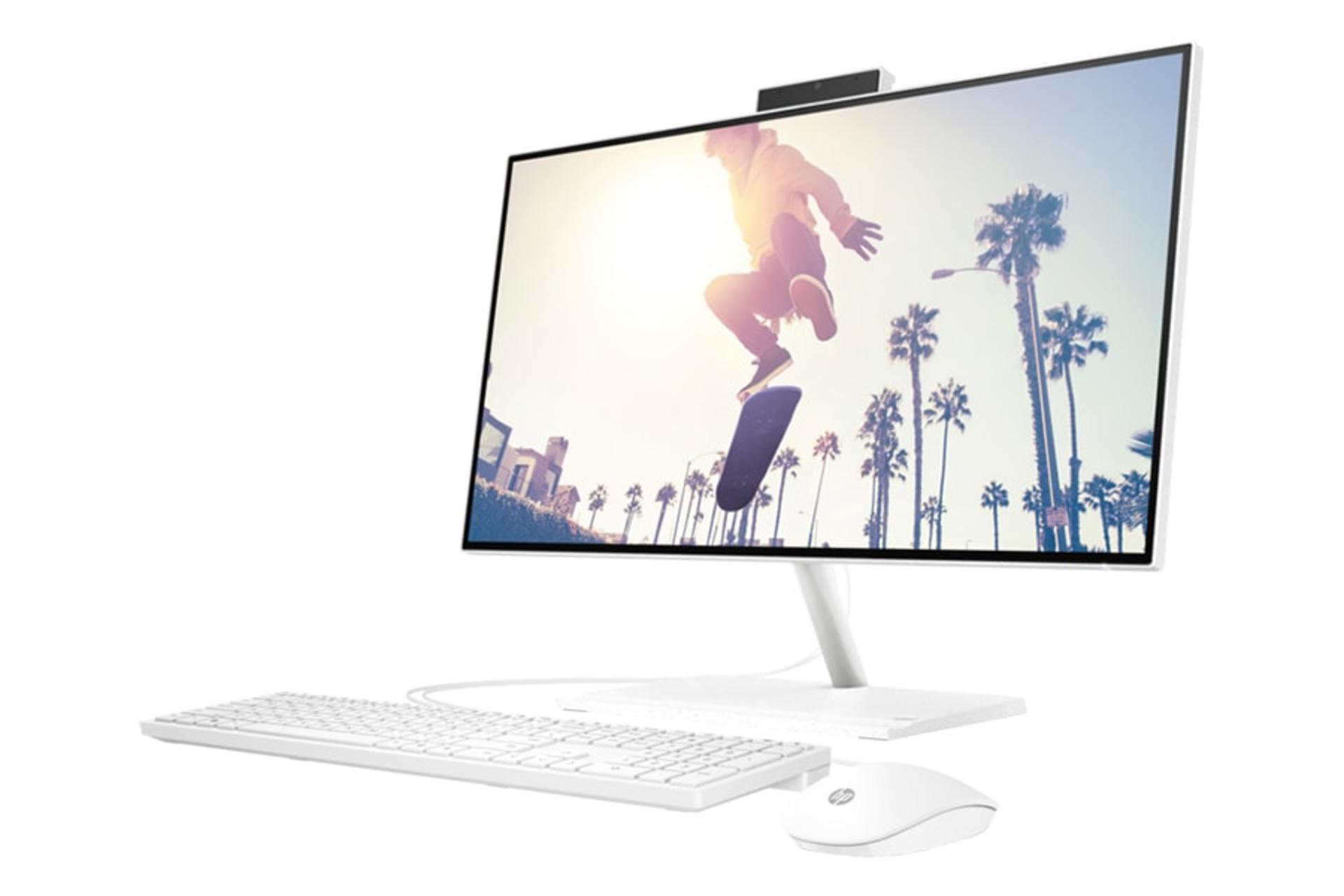 نمای نیمرخ کامپیوتر همه‌کاره 24-cb1021nh اچ پی با نمایش لبه سمت راست