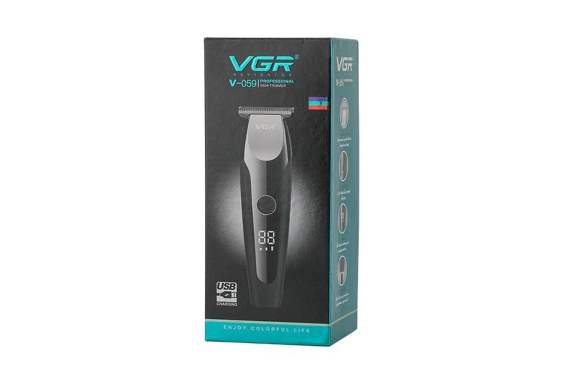 ماشین اصلاح و ریش تراش وی جی آر VGR V-059 جعبه و بسته بندی