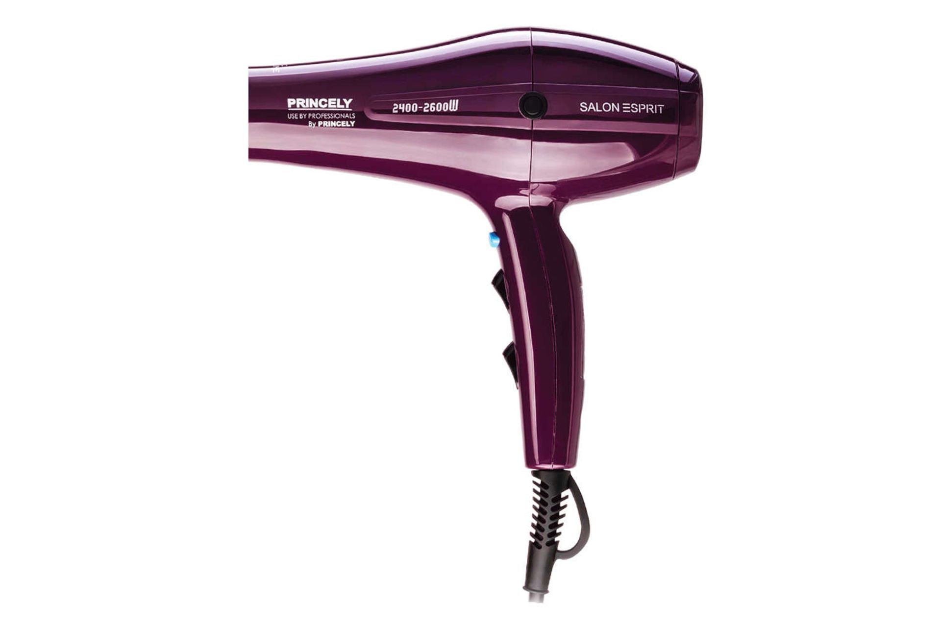 نمای سمت راست سشوار پرینسلی PR250AT رنگ بنفش