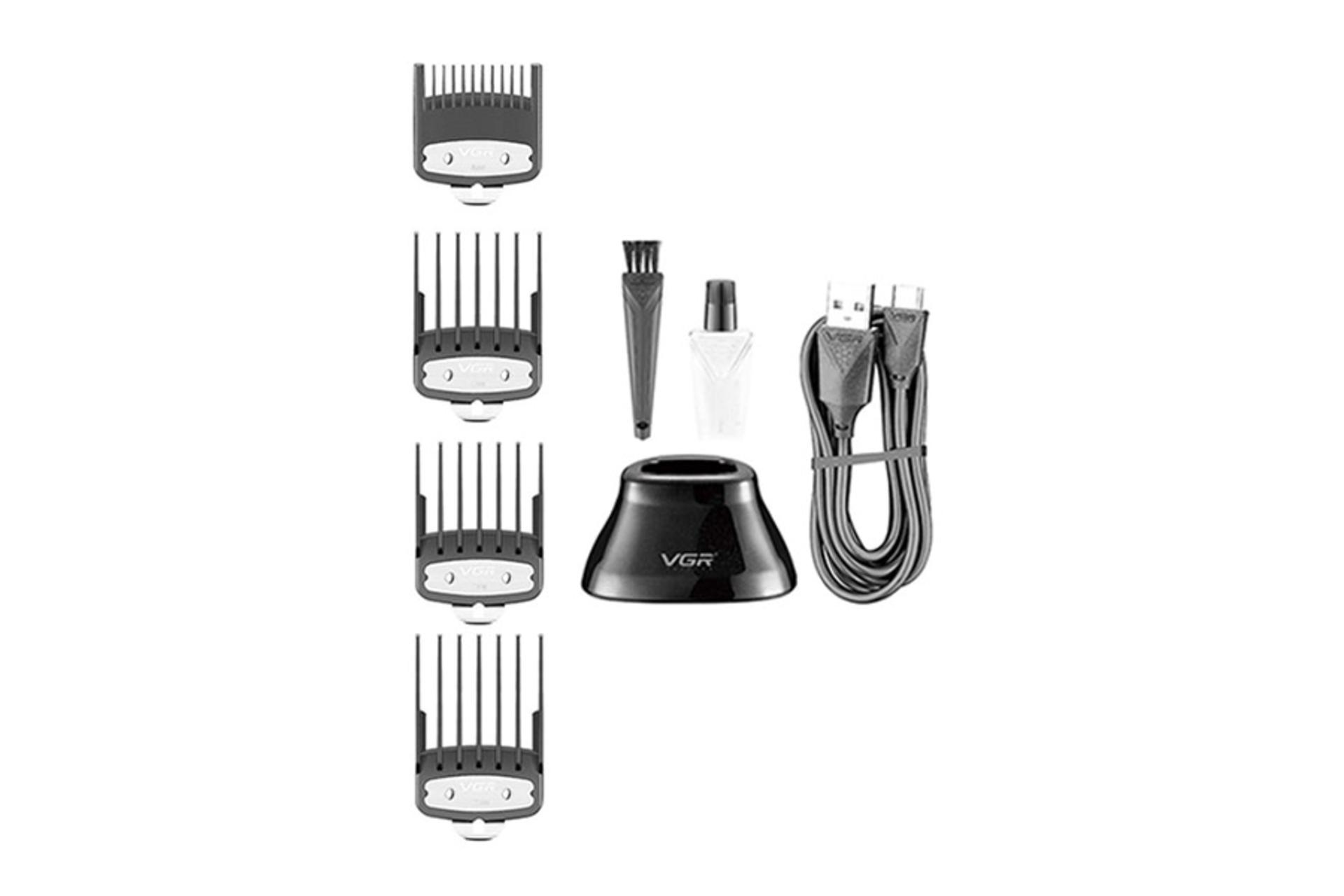 ماشین اصلاح و ریش تراش وی جی آر VGR V-002 شانه ها و لوازم همراه