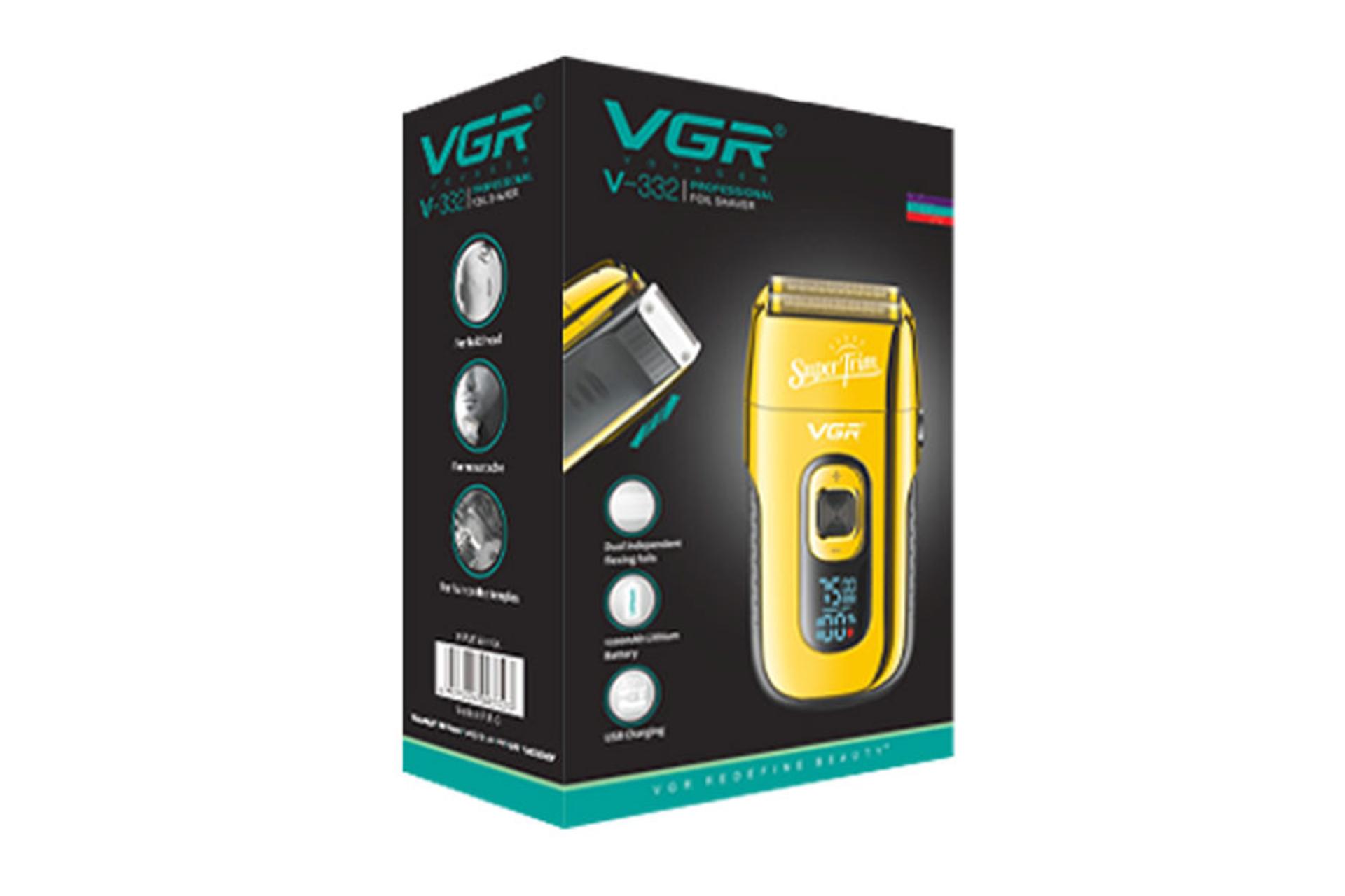 ماشین اصلاح و ریش تراش وی جی آر VGR V-332 جعبه و بسته بندی