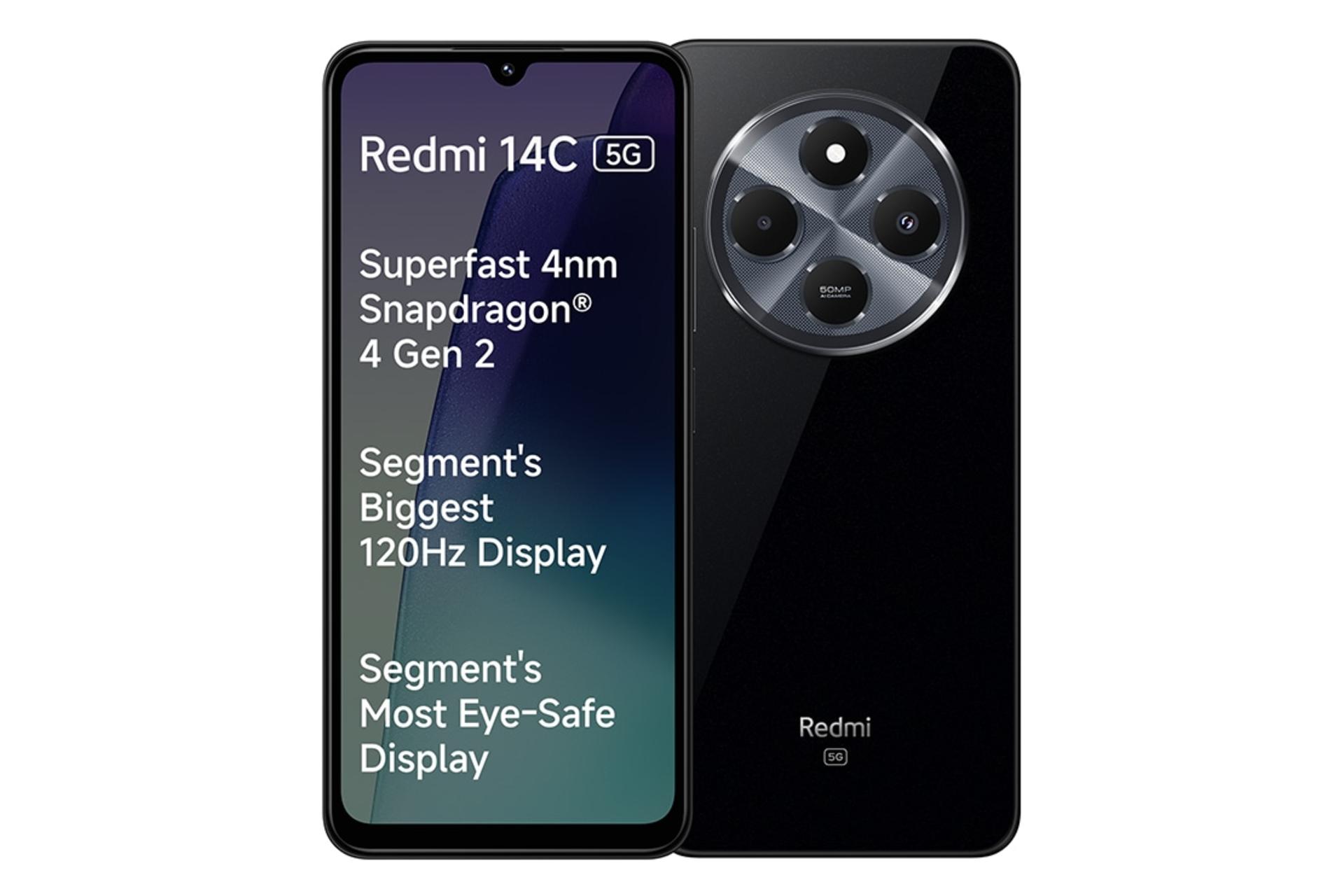 پنل جلو و پشت گوشی موبایل ردمی 14C شیائومی 5G مشکی / Xiaomi Redmi 14C 5G