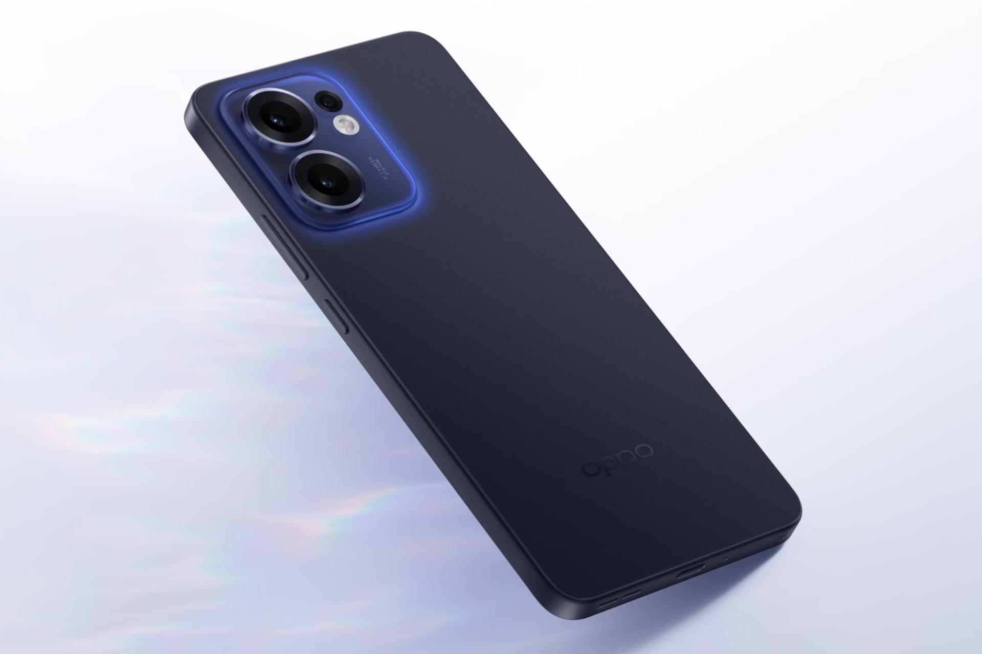 پنل پشت و چینش دوربین گوشی موبایل اوپو Oppo Reno13 F 5G آبی تیره