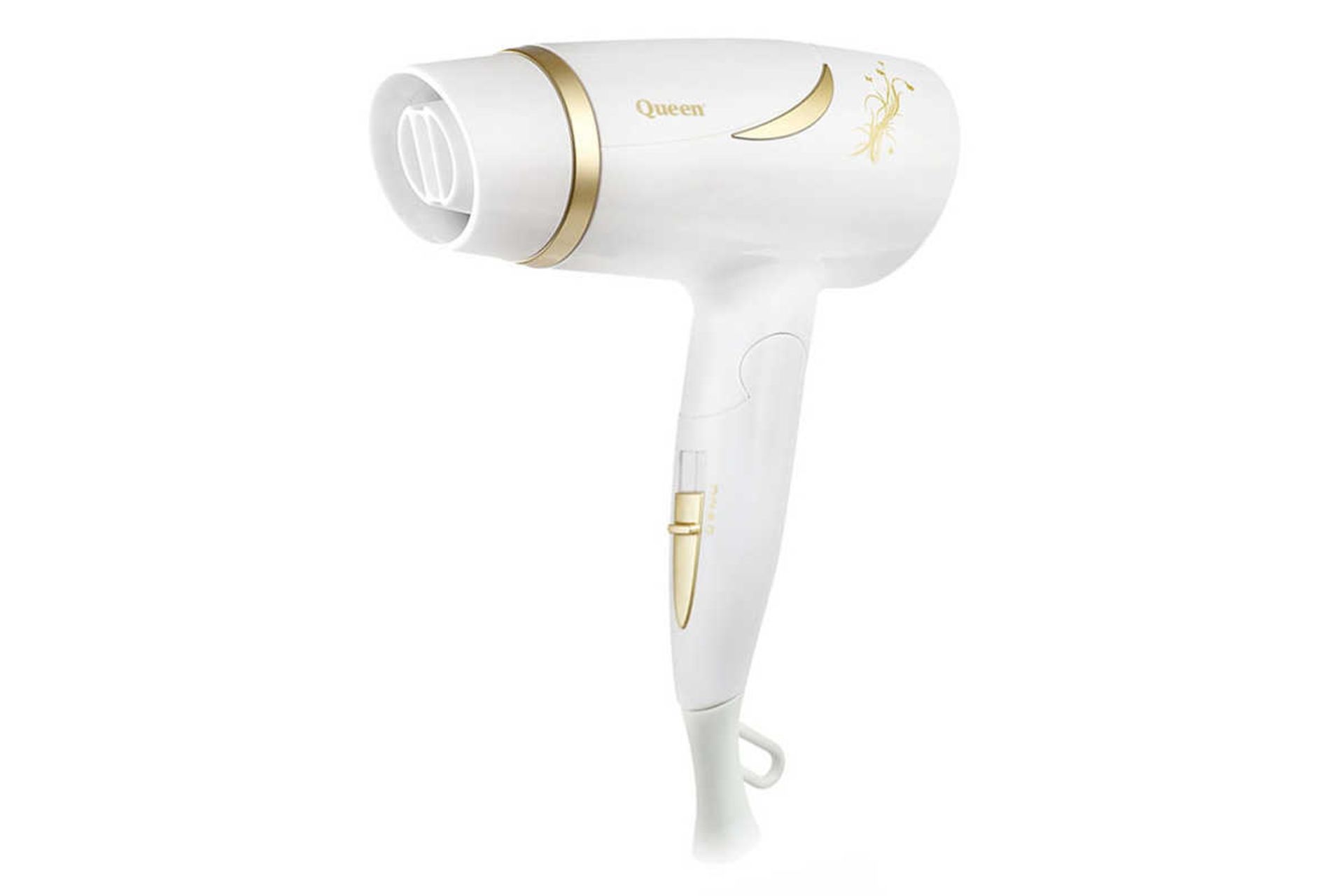 نمای جلوی سشوار مسافرتی کوئین HD360 رنگ طلایی