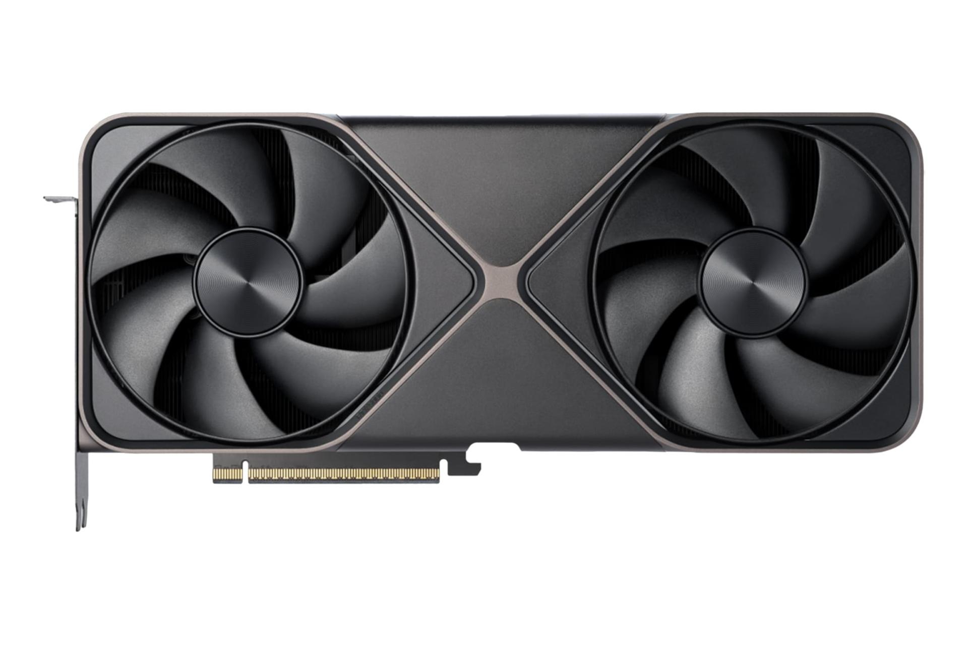 نمای زیر کارت گرافیک انویدیا جی فورس RTX 5080 با نمایش فن‌ها