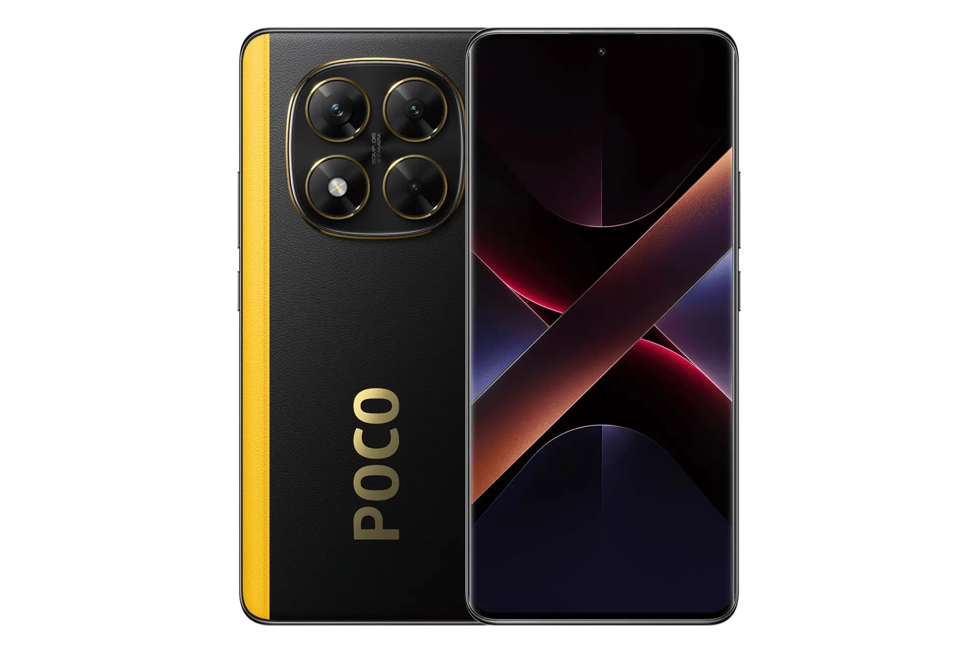 پنل جلو و پشت گوشی موبایل پوکو X7 شیائومی مشکی و زرد / Xiaomi Poco X7