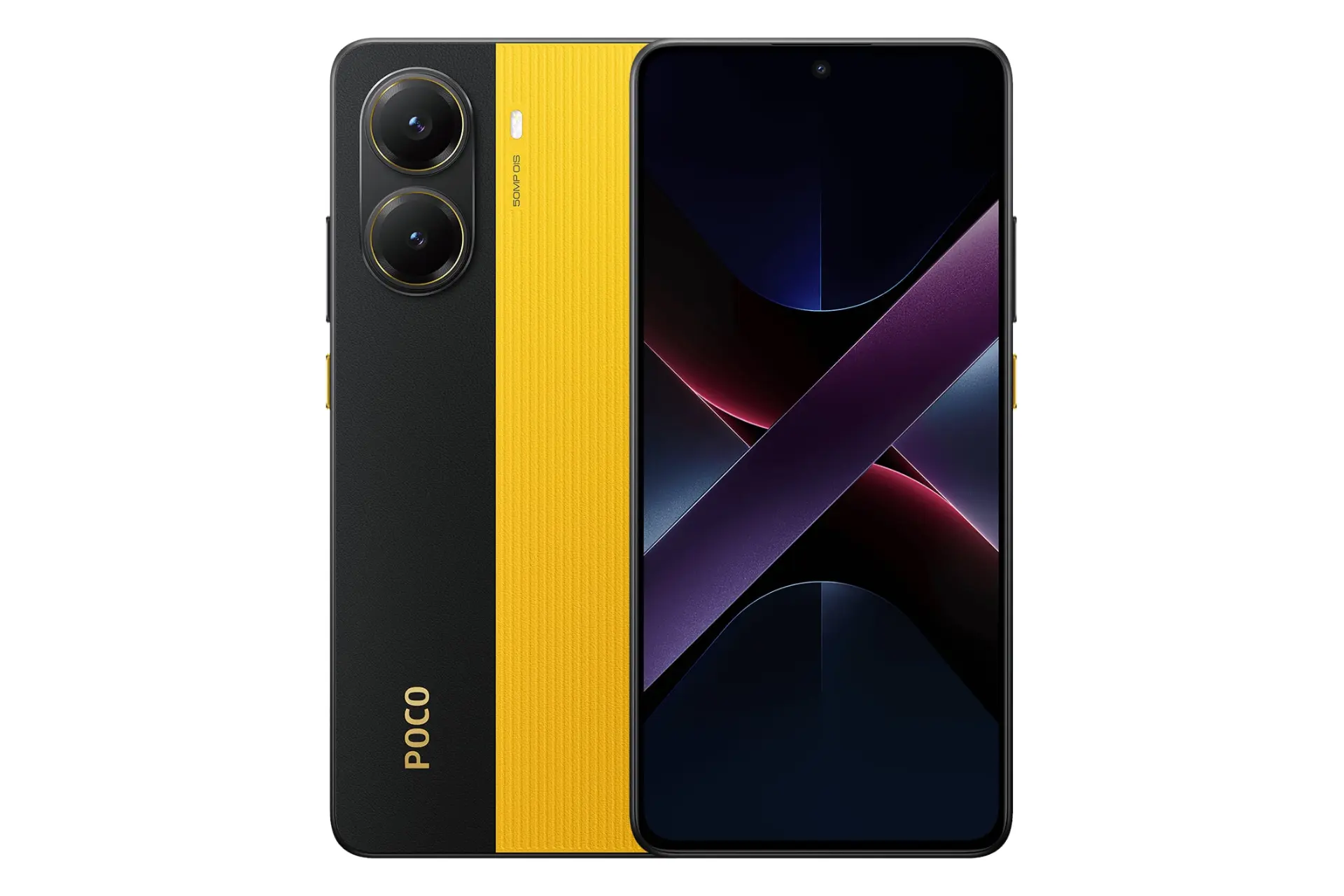 پنل جلو و پشت گوشی موبایل پوکو X7 پرو شیائومی مشکی و زرد / Xiaomi Poco X7 Pro