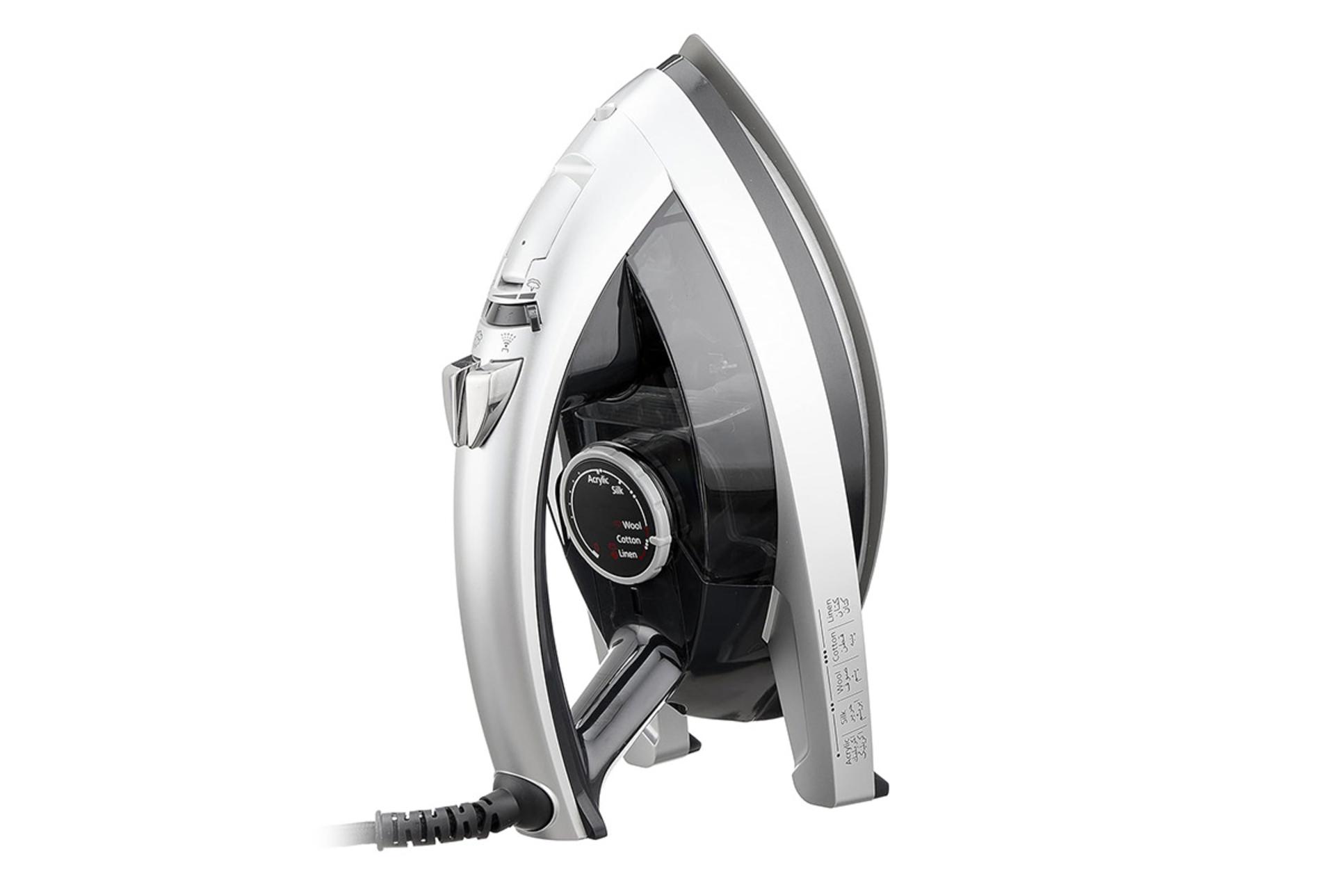 اتو بخار پاناسونیک Panasonic NI-JW670 نمای بالا حالت ایستاده رنگ نقره ای