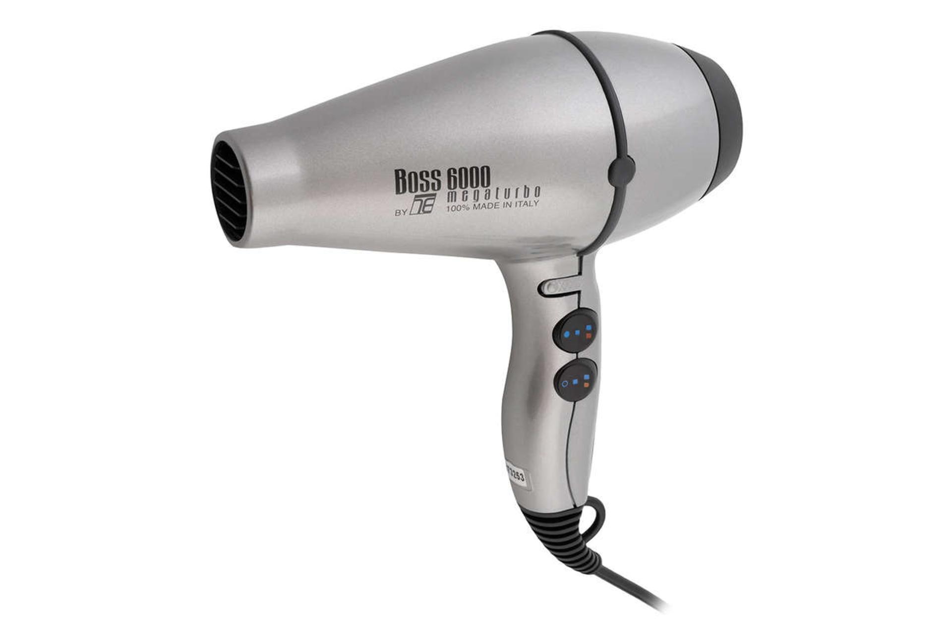 نمای جلوی سشوار تکنو درای Boss 6000 رنگ نقره‌ای